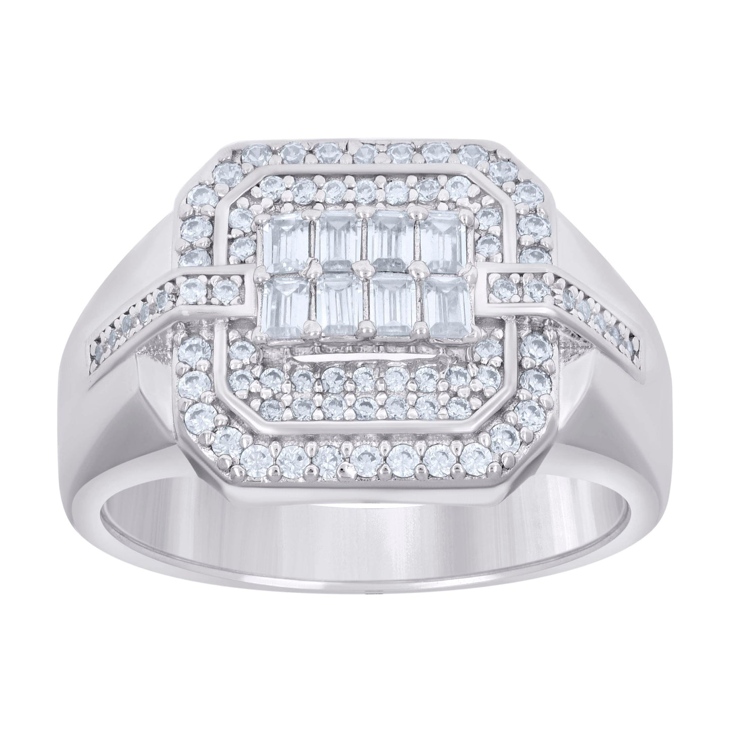 925 Sterling Silver Cz Ring S8