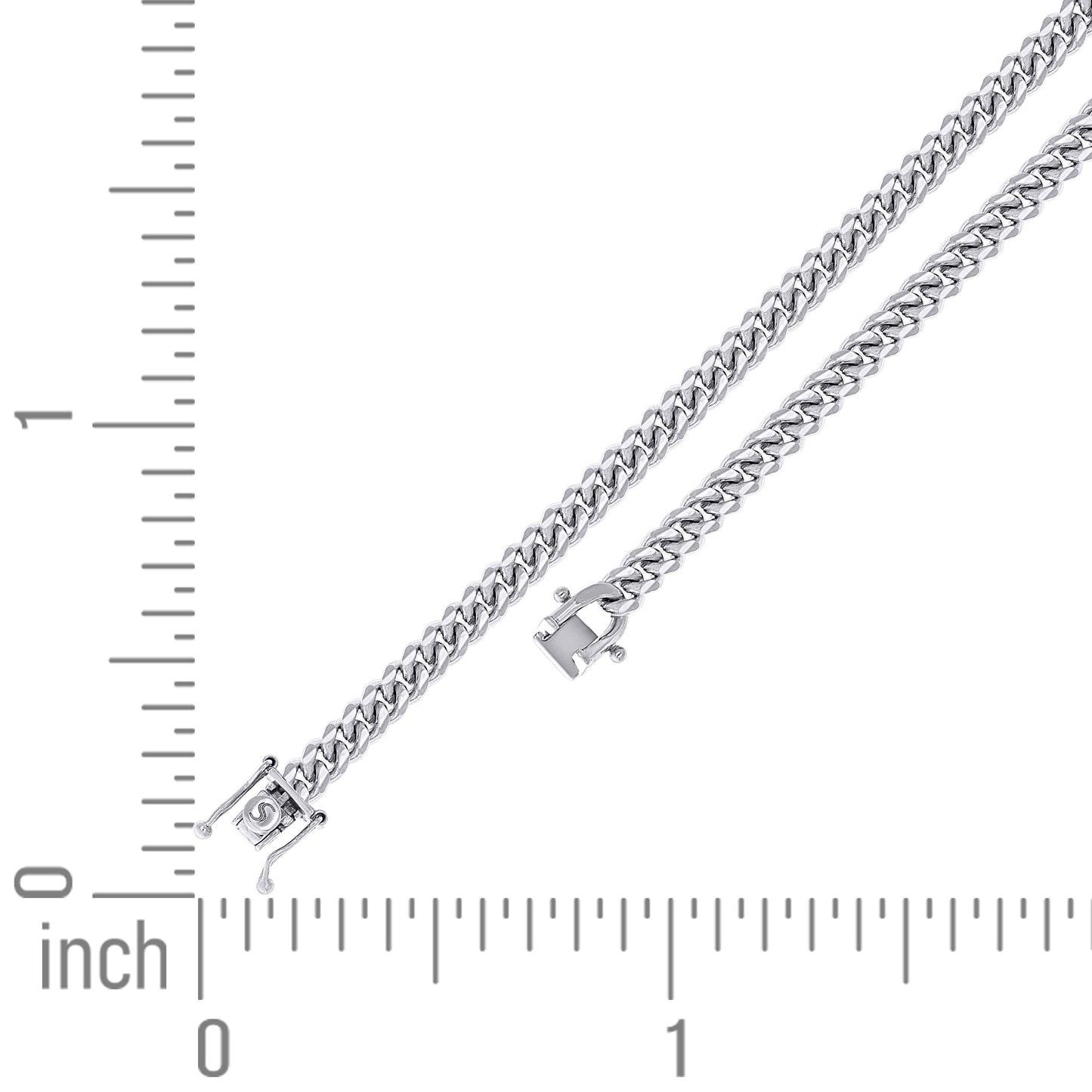 925 Silver Solid Miami Cuban Chain 4.9mm