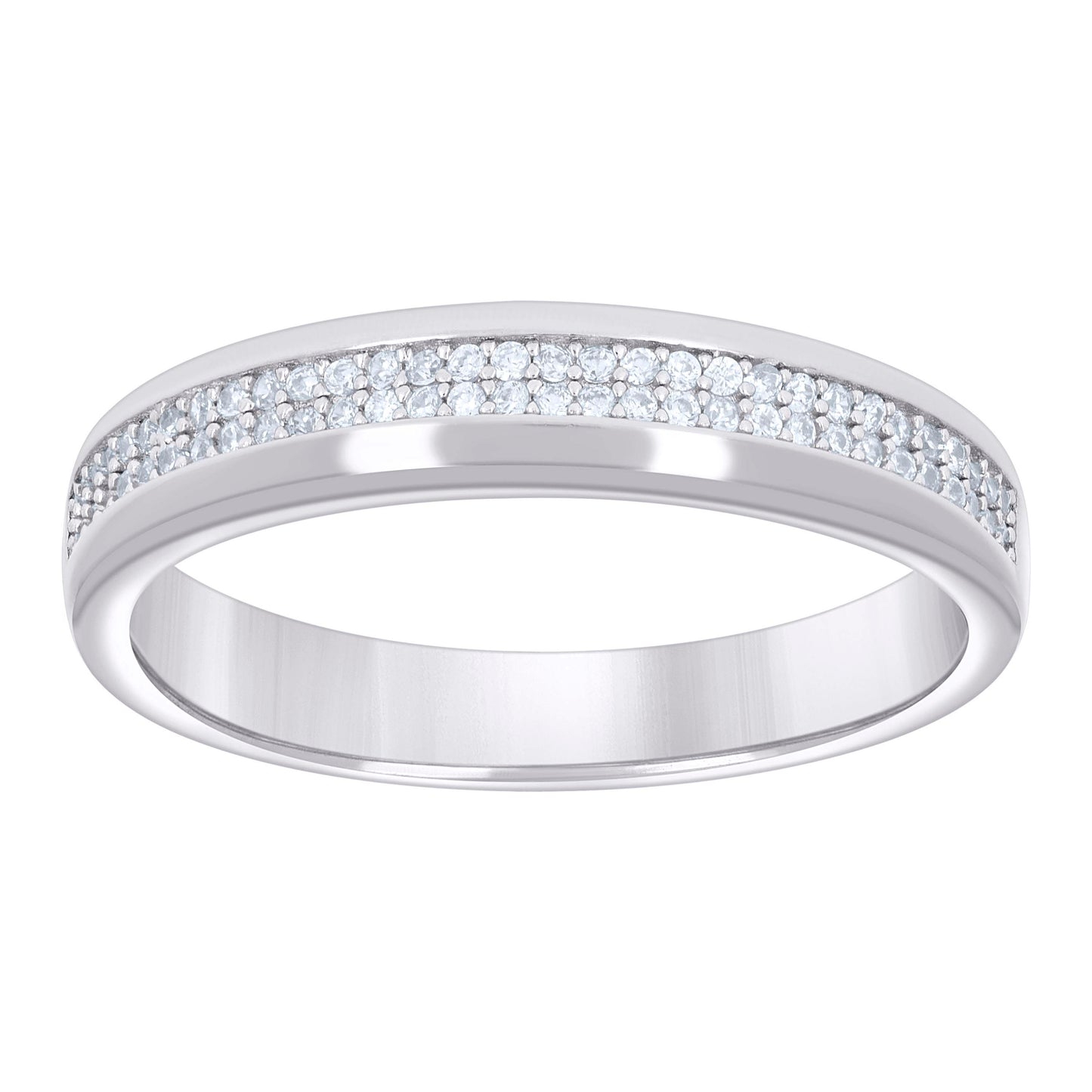 925 Sterling Silver Cz Ring Band S7
