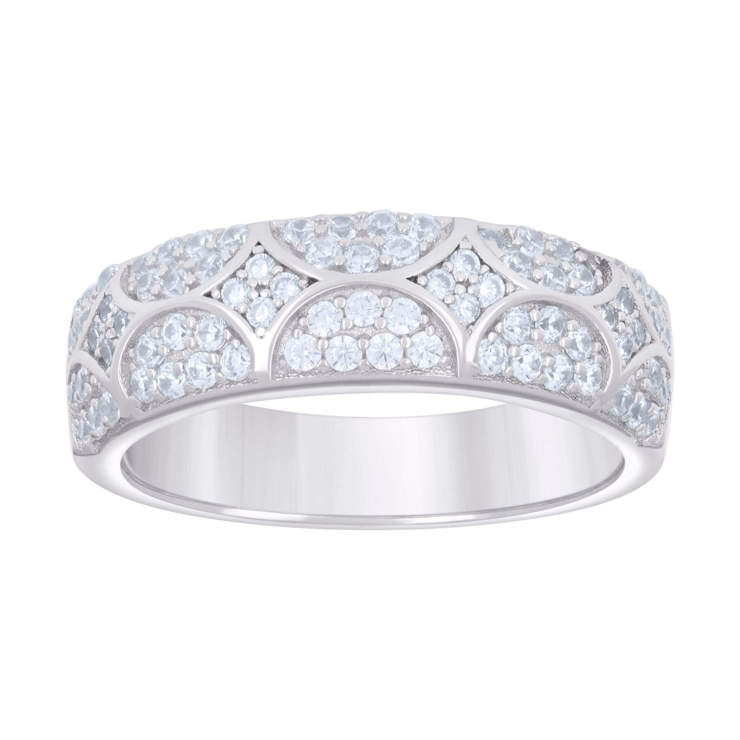 925 Sterling Silver Cz Ring Band S5