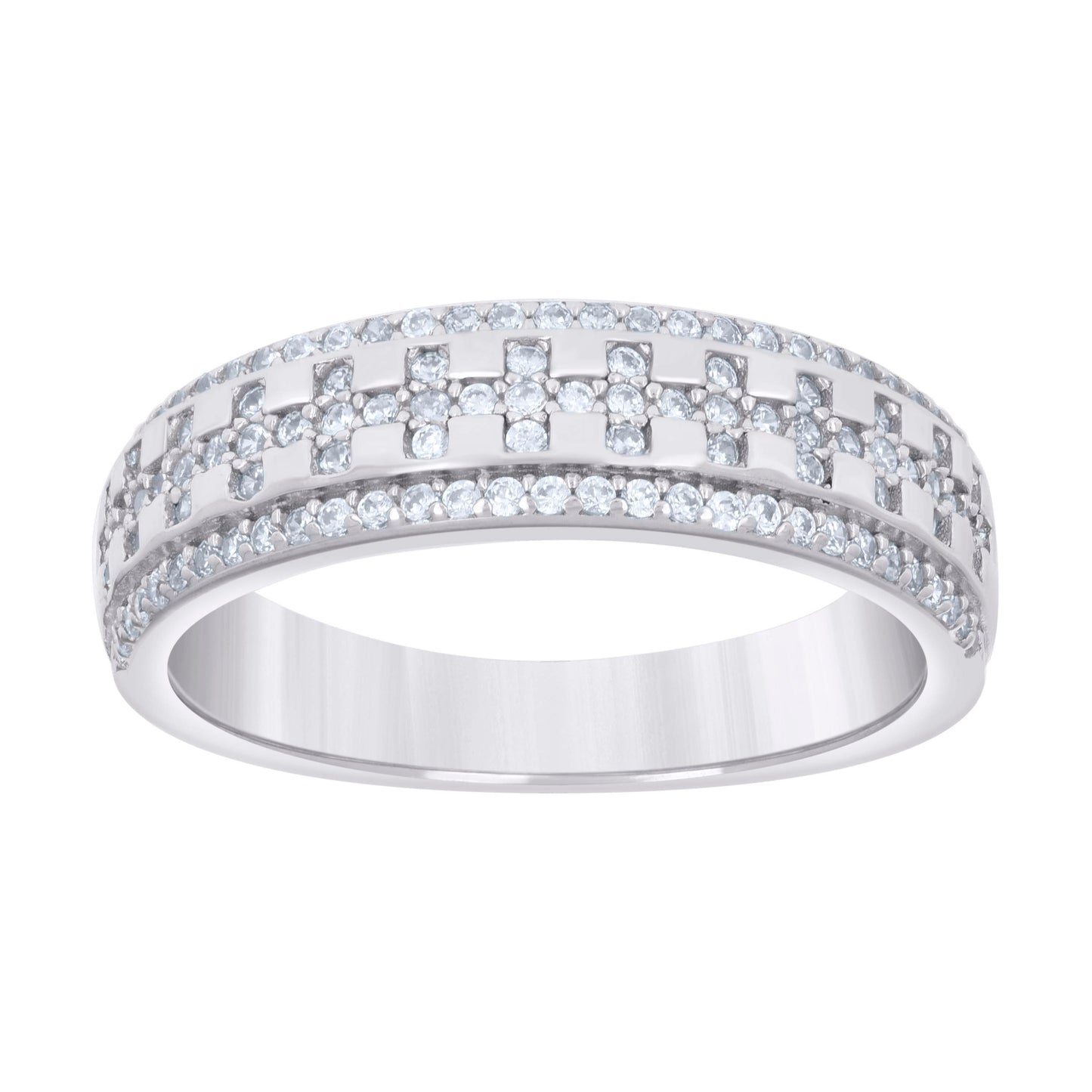 925 Sterling Silver Cz Ring Band S5