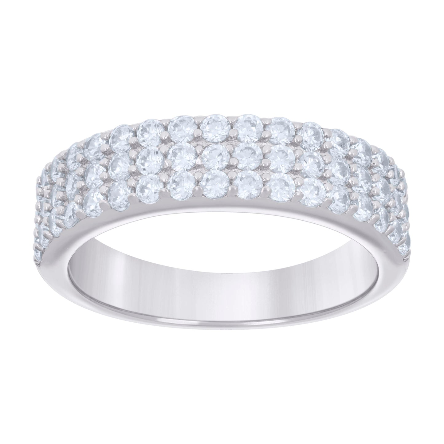 925 Sterling Silver Cz Ring Band S5