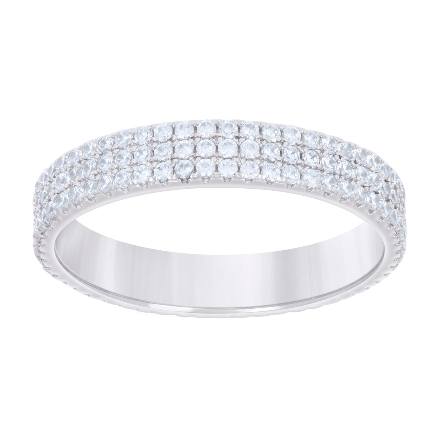925 Sterling Silver Ring S6 Moissanite Ctw 1.05