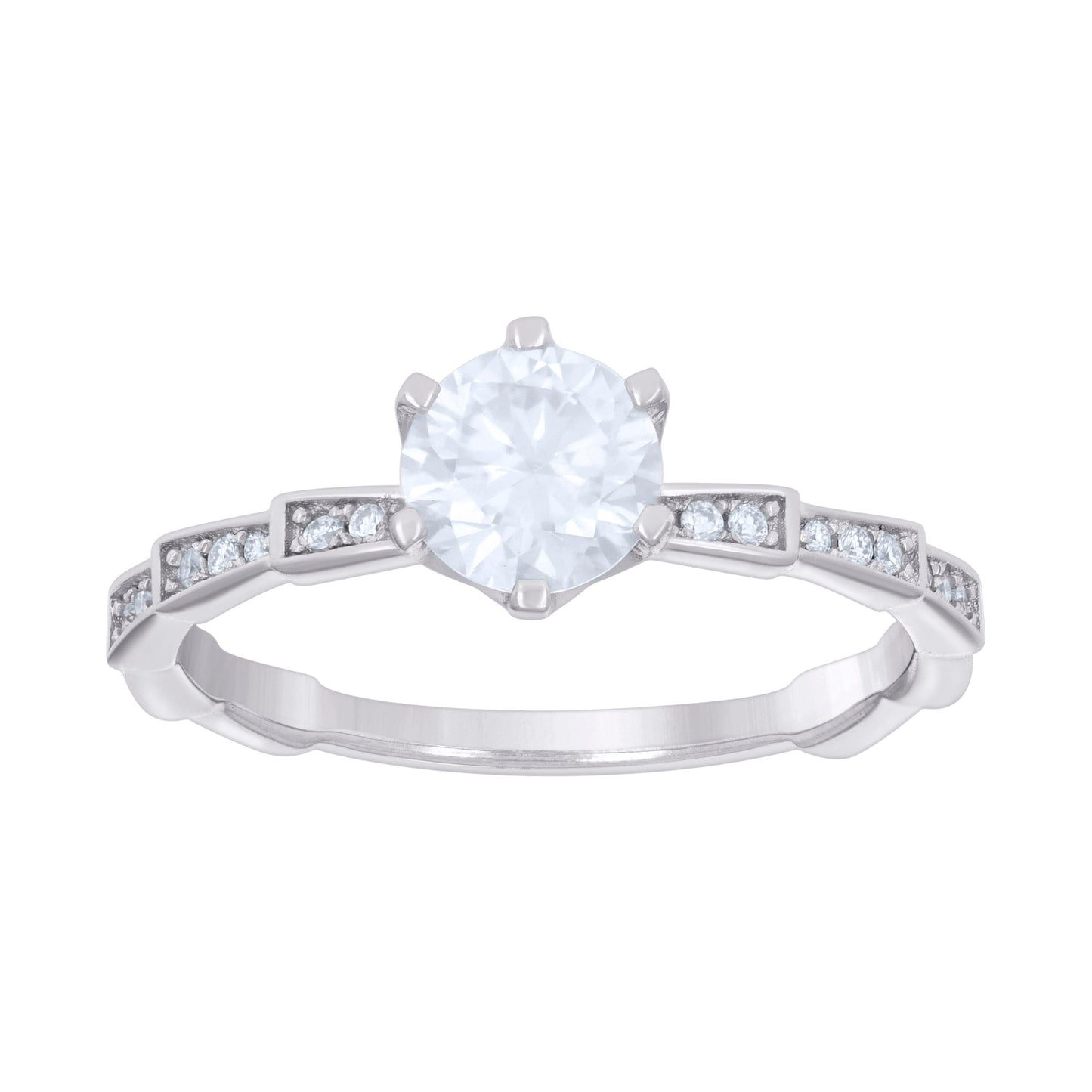 925 Sterling Silver 1.27Ctw Moissanite Ring S5