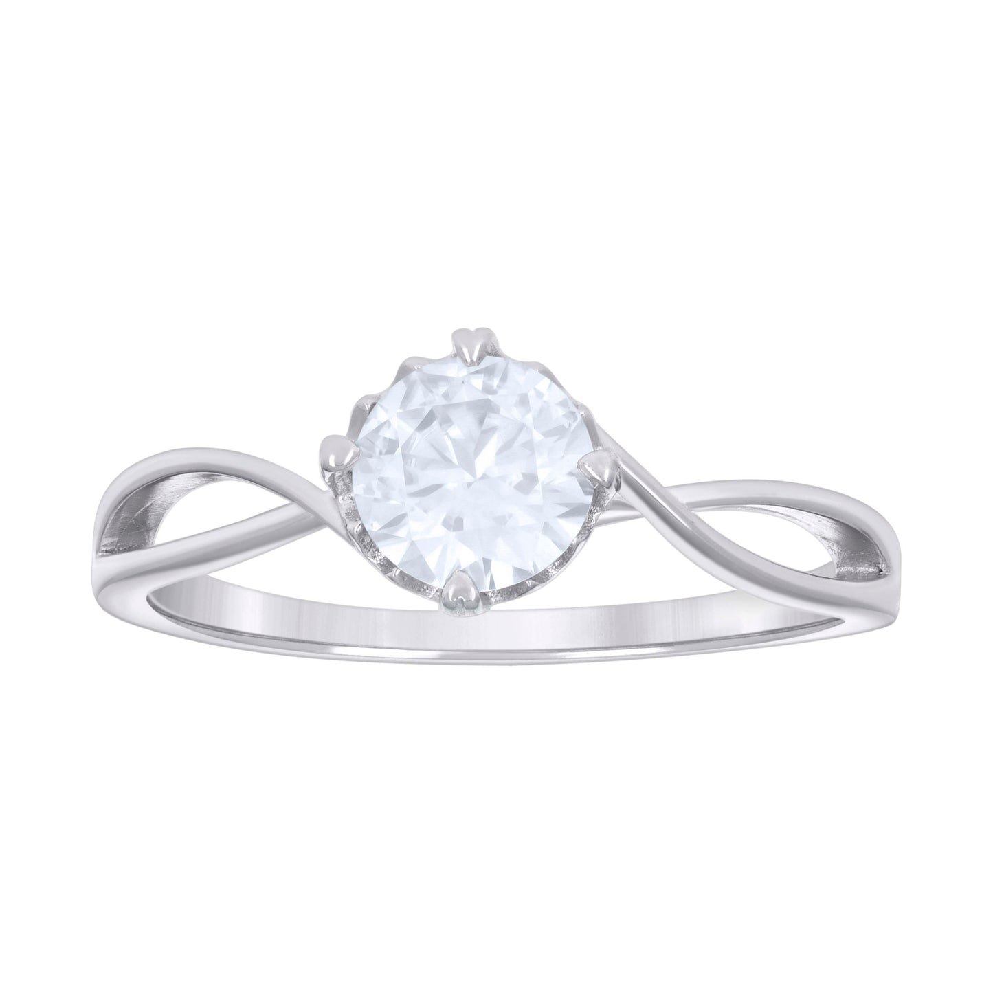 925 Sterling Silver 1.00Ctw Moissanite Ring S5