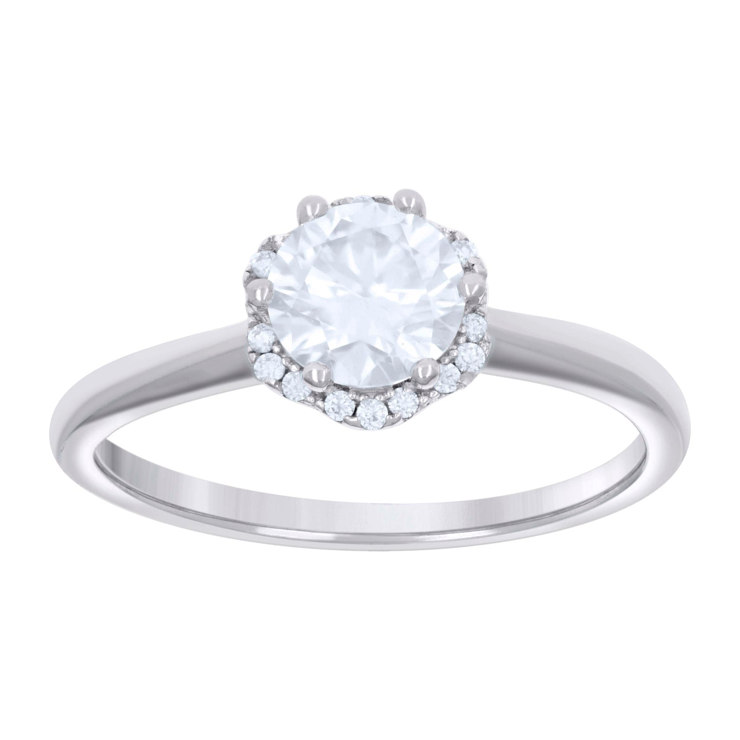 925 Sterling Silver 1.13Ctw Moissanite Ring S5