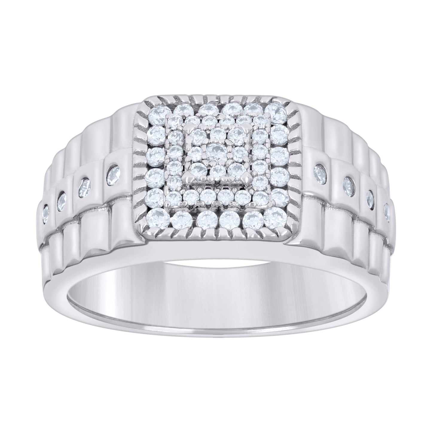 925 Sterling Silver Cz Ring S8