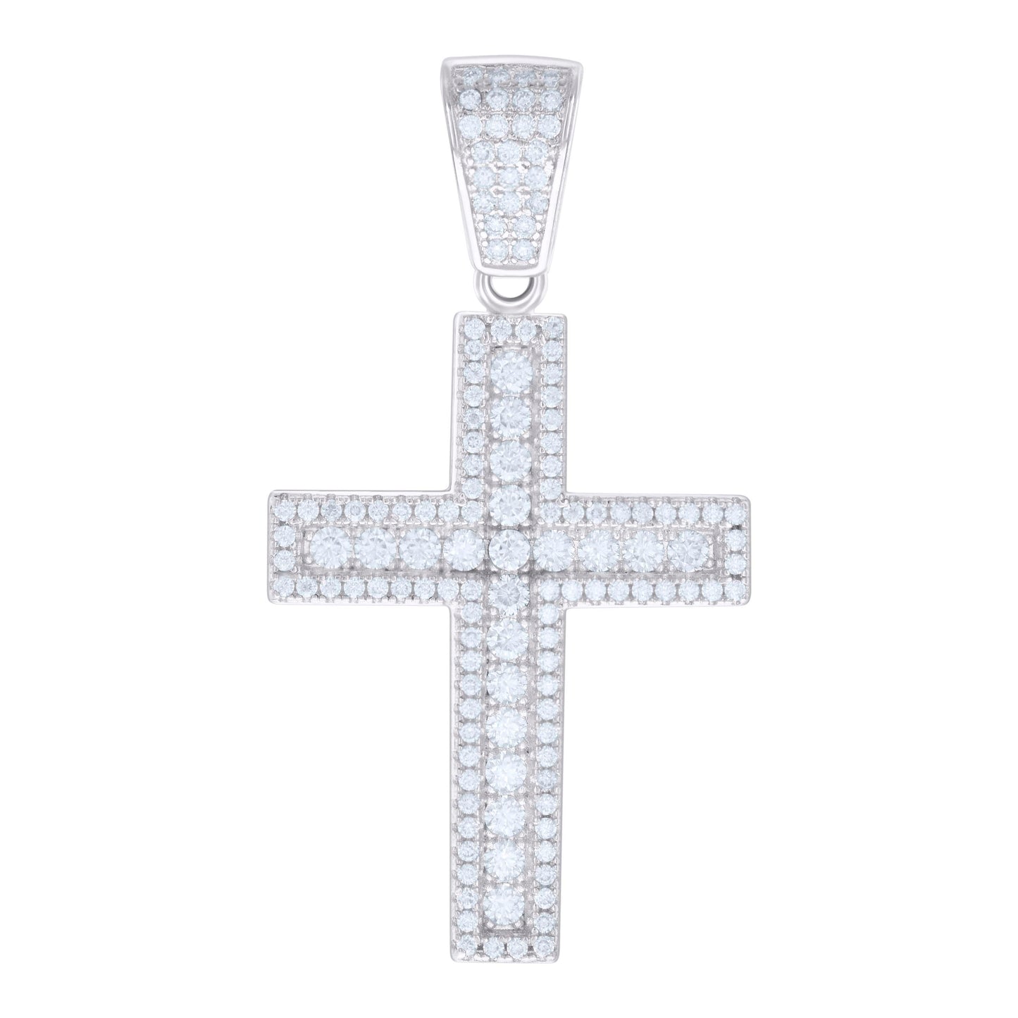 925 Sterling Silver Pendant Moissanite Ctw 1.85
