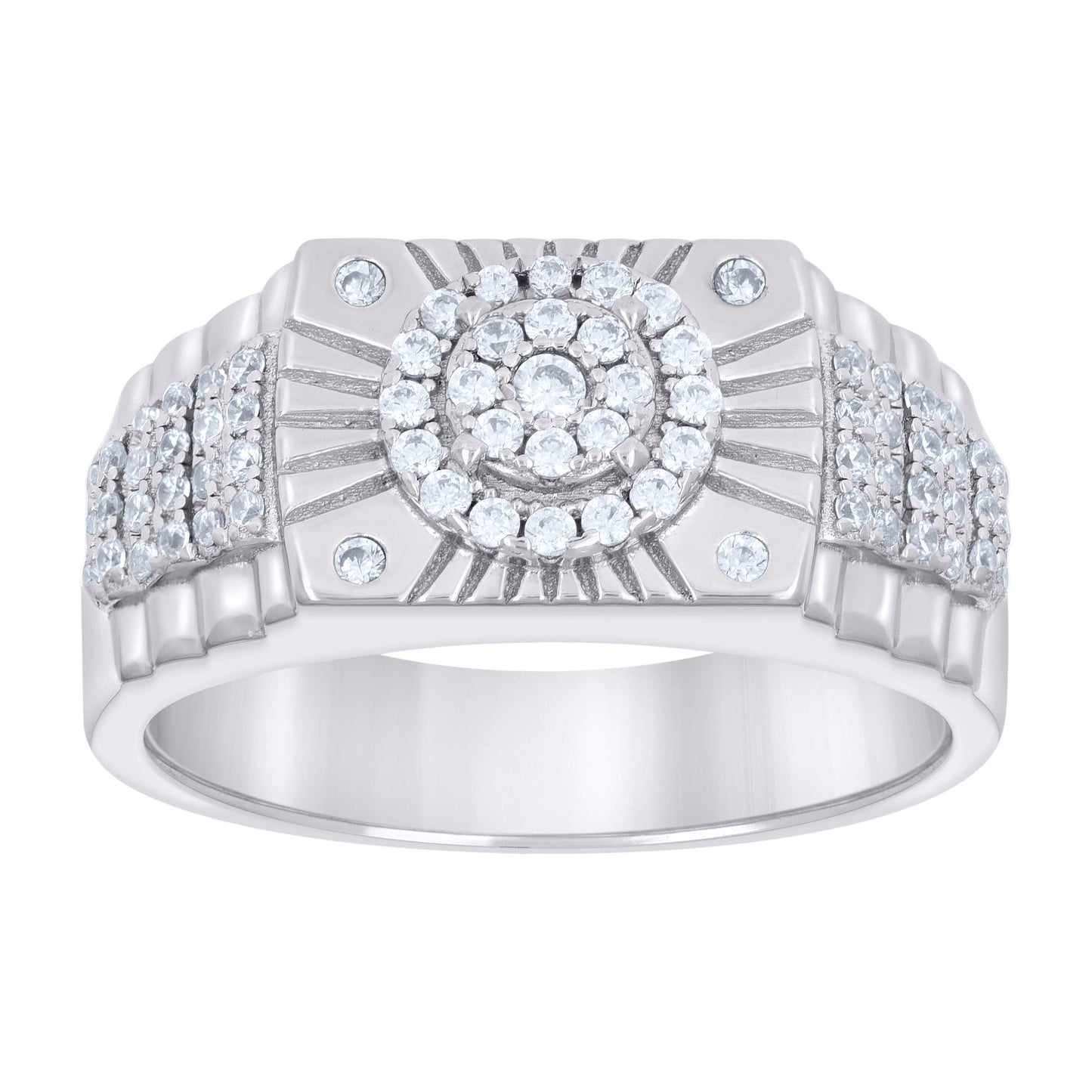 925 Sterling Silver Cz Ring S8