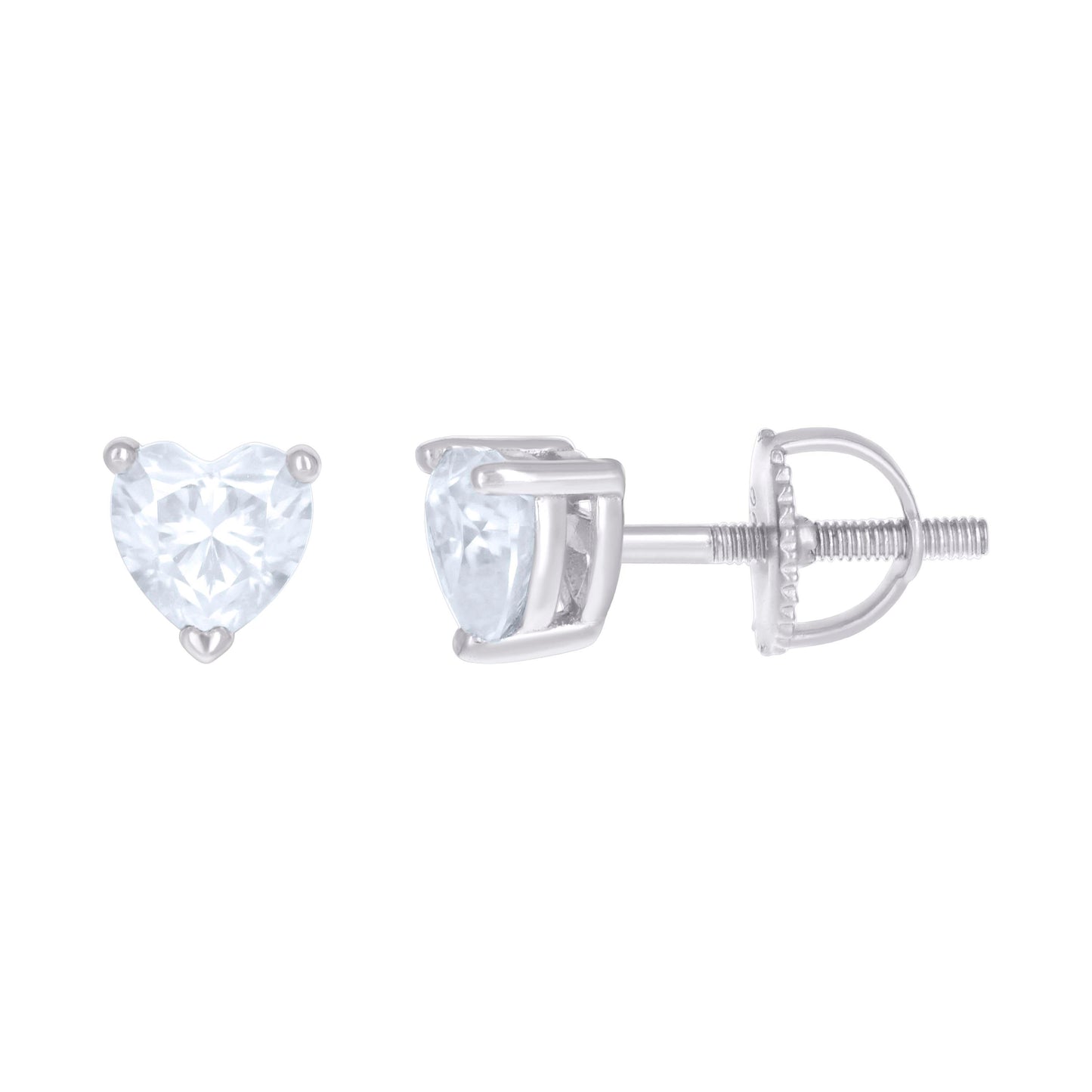 925 Sterling Silver Cz Earrings 5mm Screwback