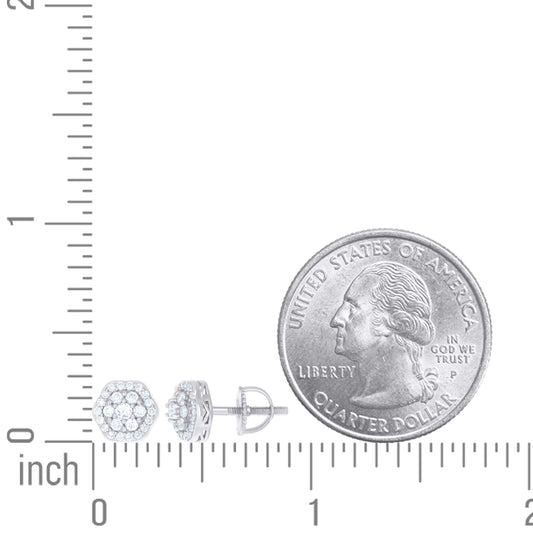 925 Sterling Silver Cz Earrings With Screwback