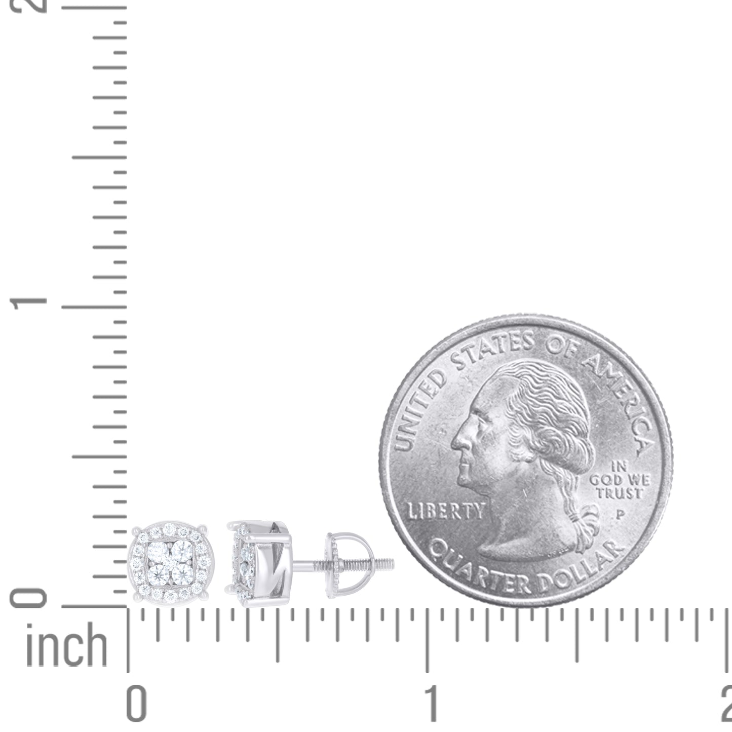 925 Sterling Silver Cz Earrings With Screwback