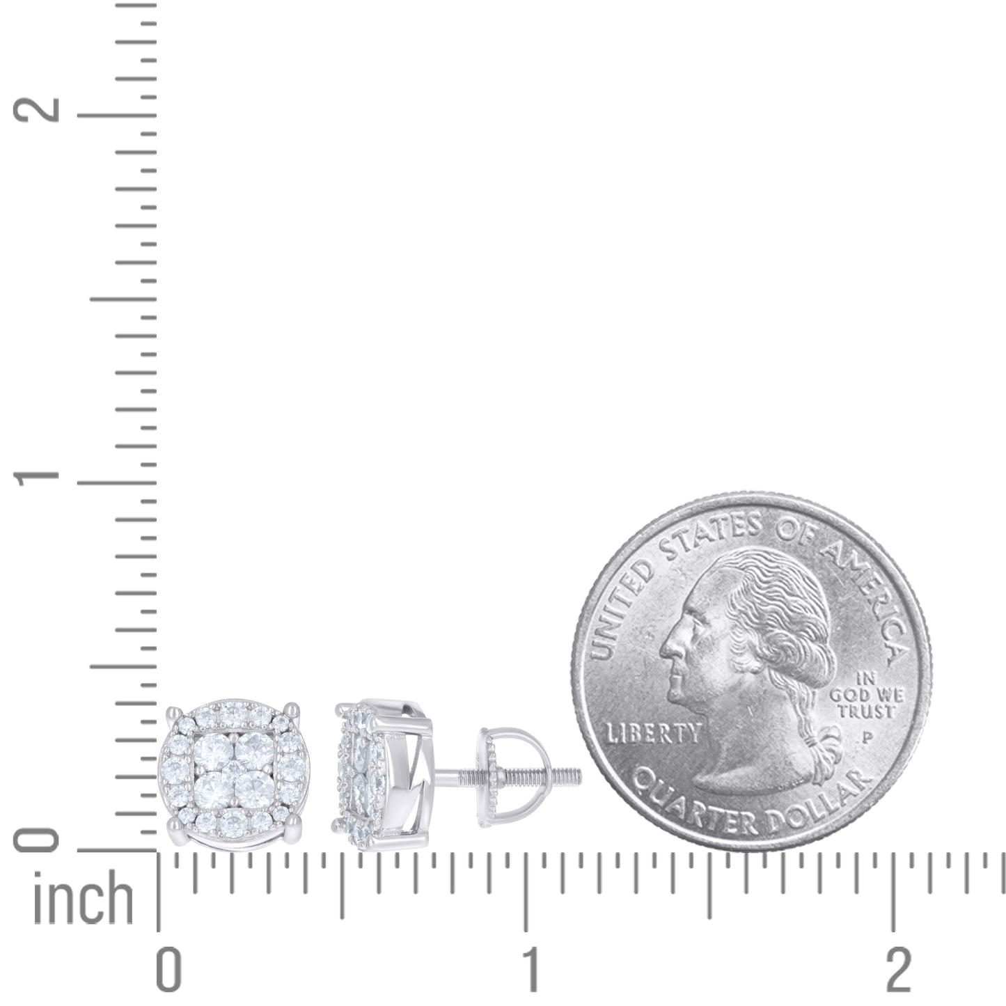 925 Sterling Silver Cz Earrings With Screwback