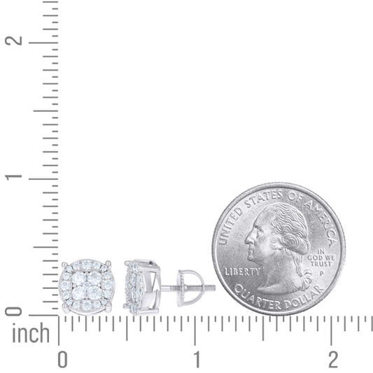 925 Sterling Silver Cz Earrings With Screwback