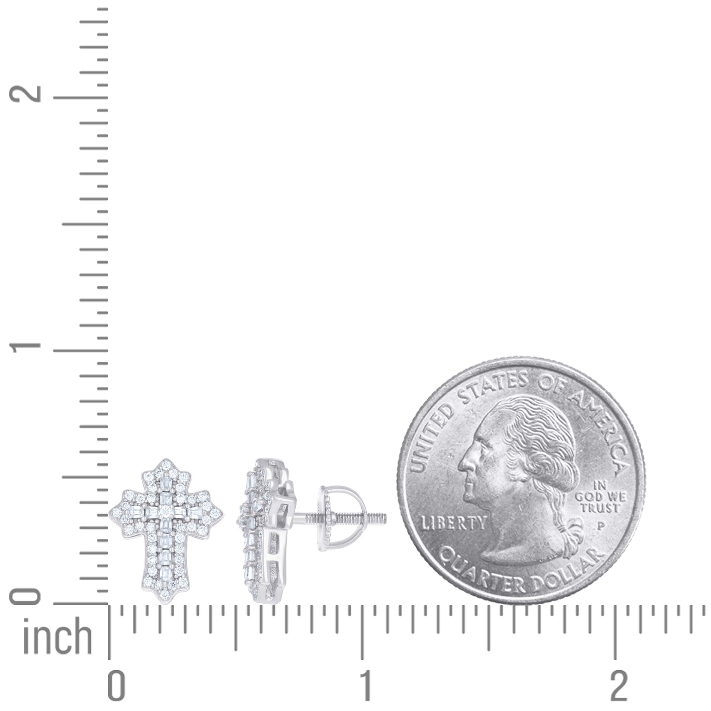 925 Sterling Silver Cz Earrings With Screwback