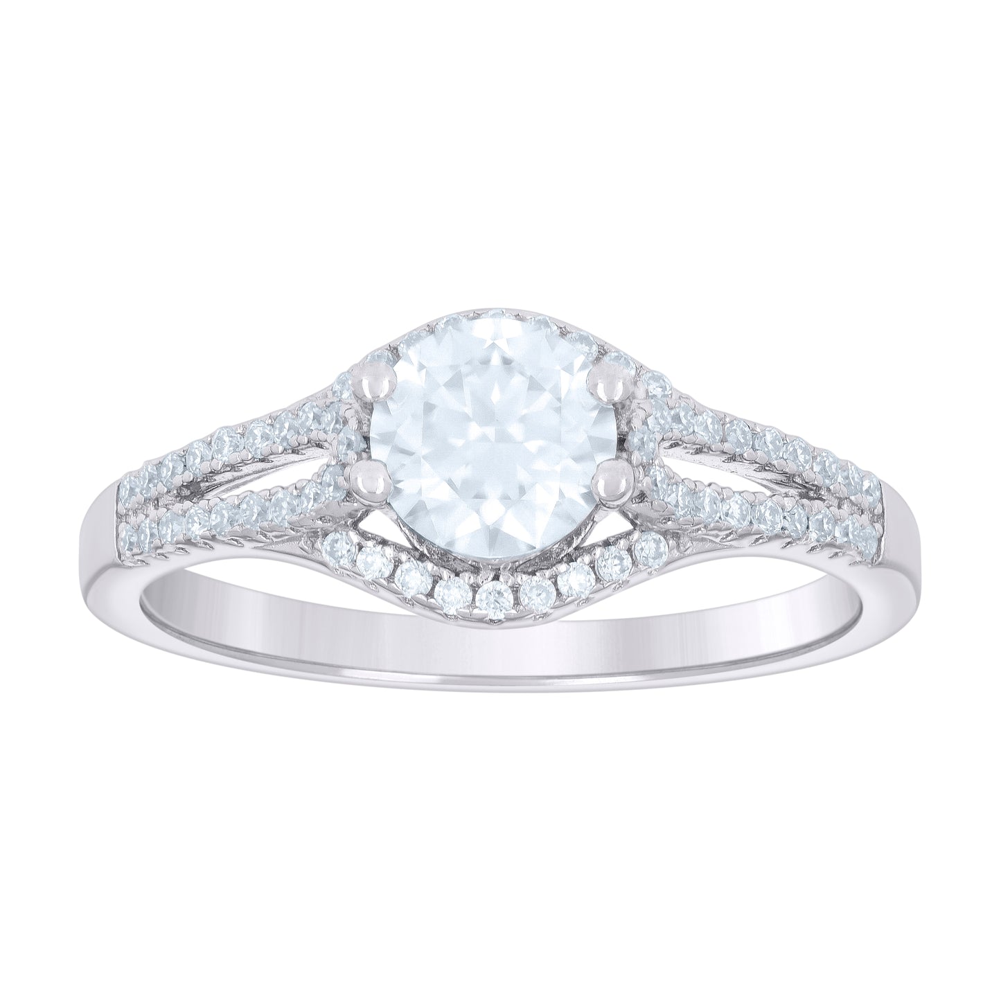 925 Sterling Silver Ring S6 Moissanite Ctw 1.106