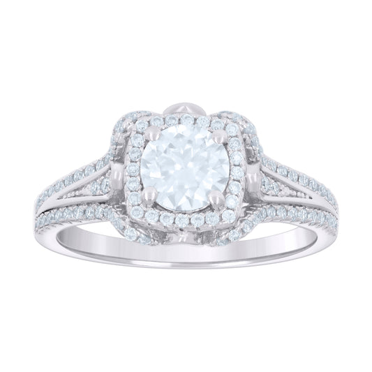 925 Sterling Silver Ring S5 Moissanite Ctw 1.362