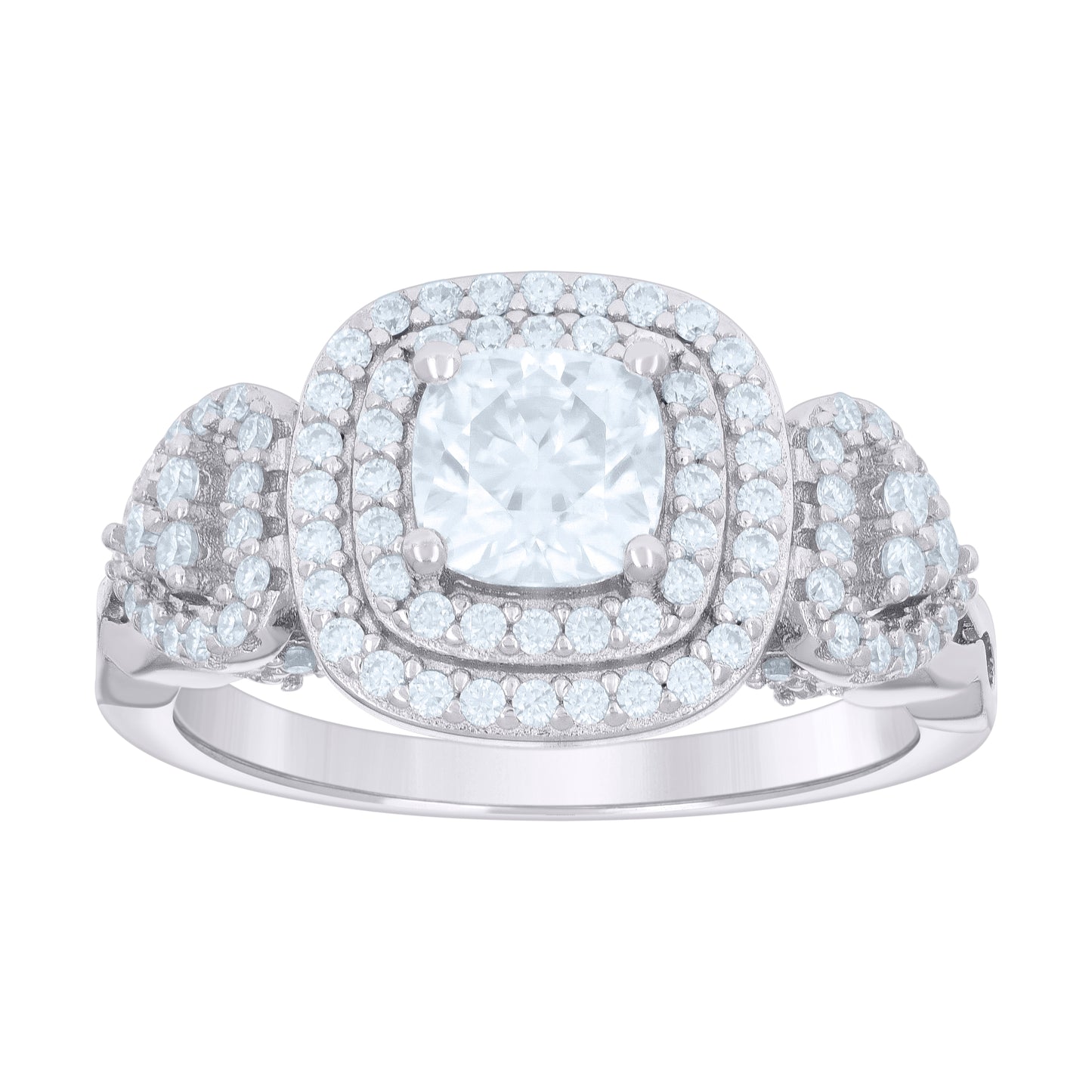 925 Sterling Silver Ring S7 Moissanite Ctw 1.706