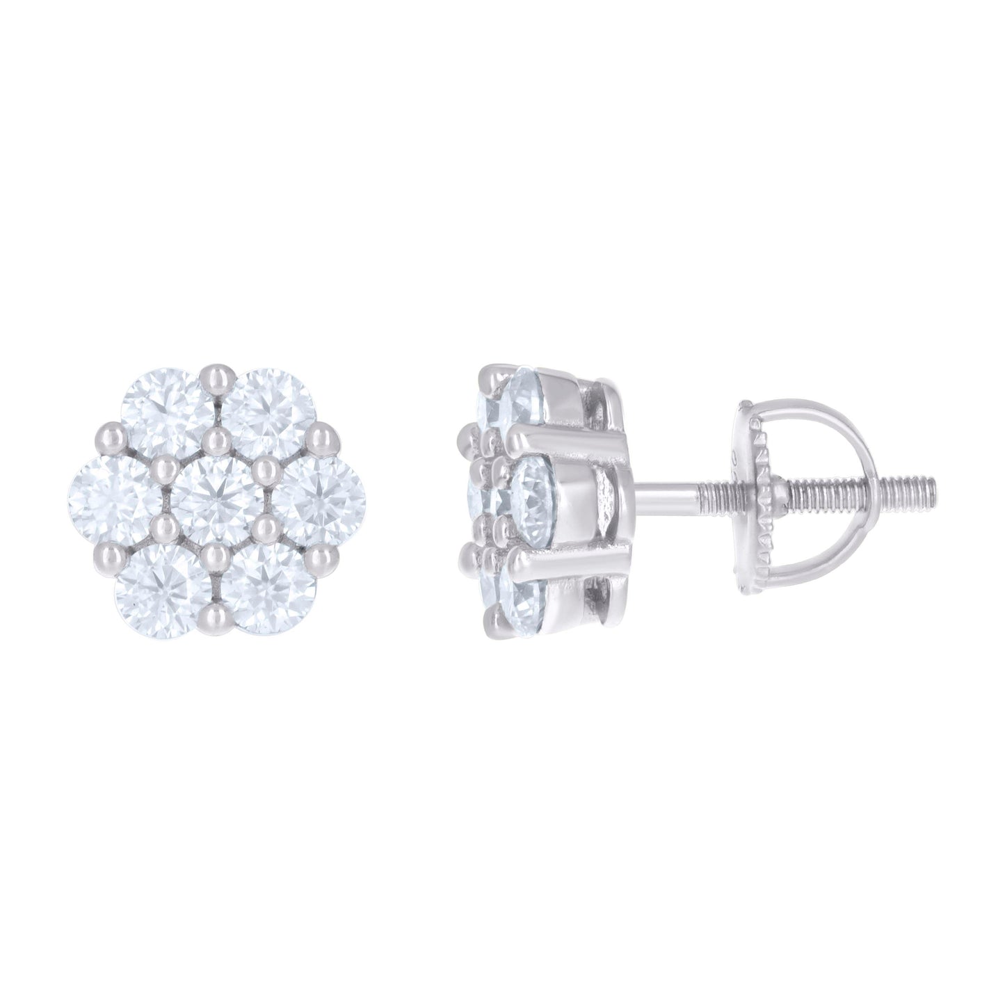 925 Sterling Silver 1.32Ctw Moissanite Earrings