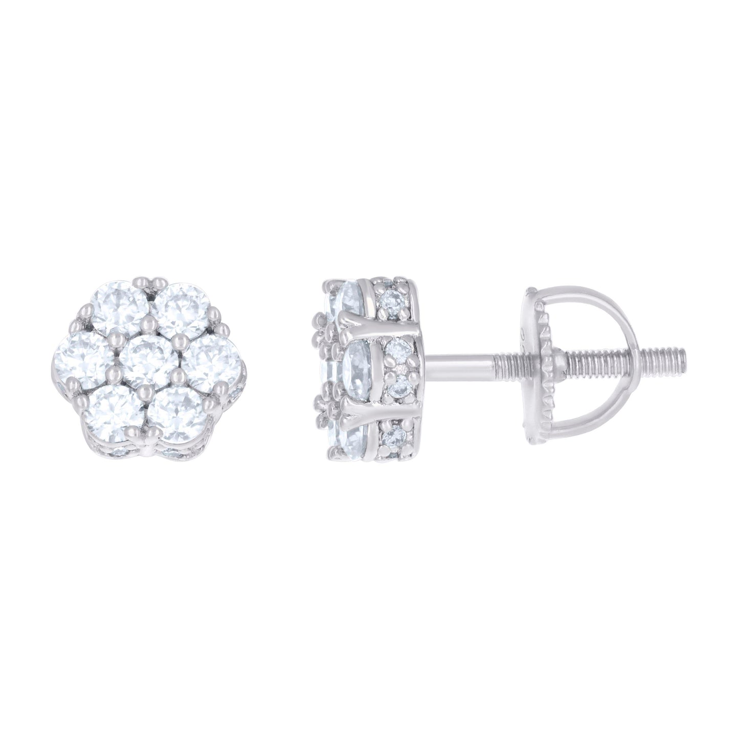 925 Sterling Silver Earring Moissanite Ctw 1.11
