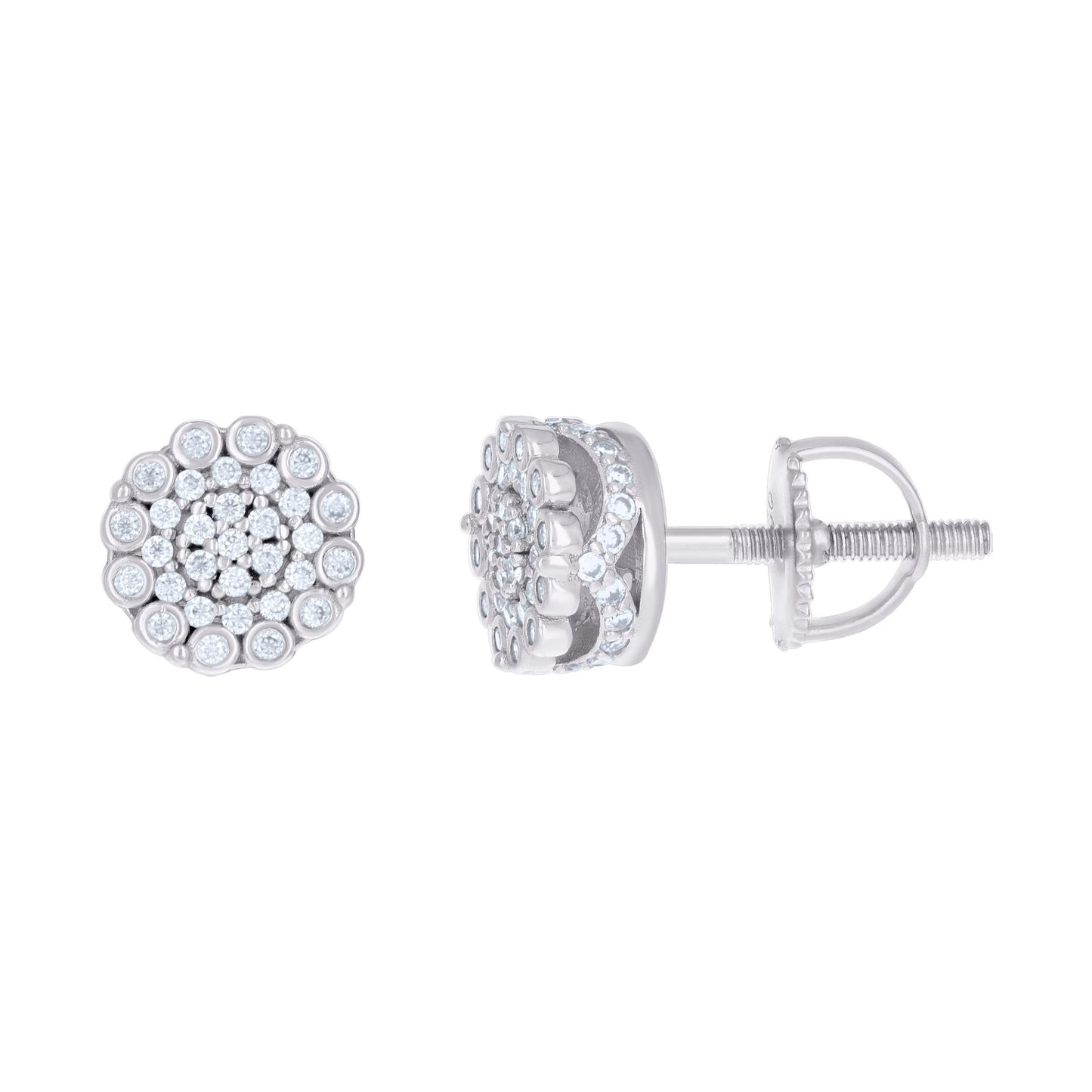925 Sterling Silver Earring Moissanite Ctw 0.62
