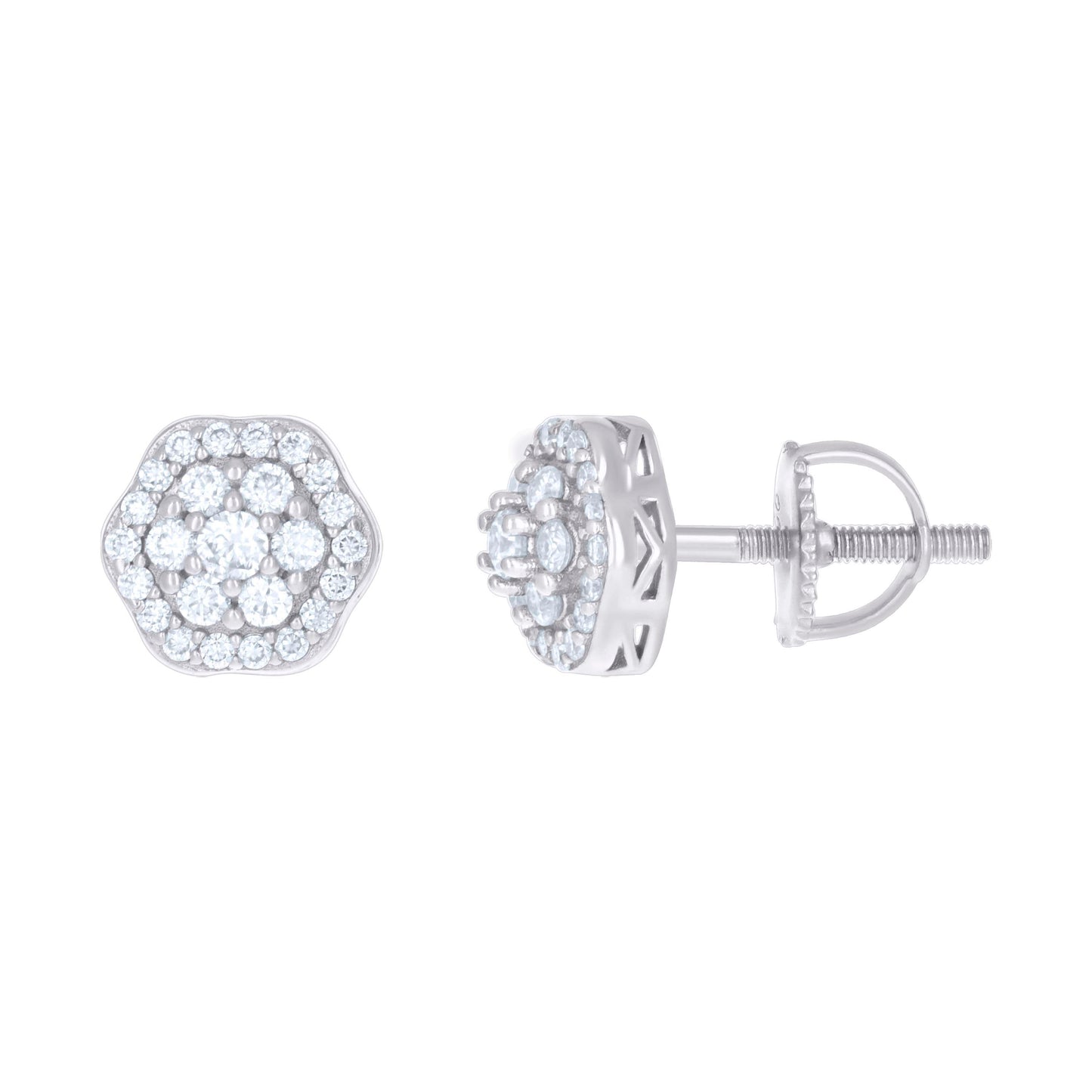 925 Sterling Silver 0.45Ctw Moissanite Earrings
