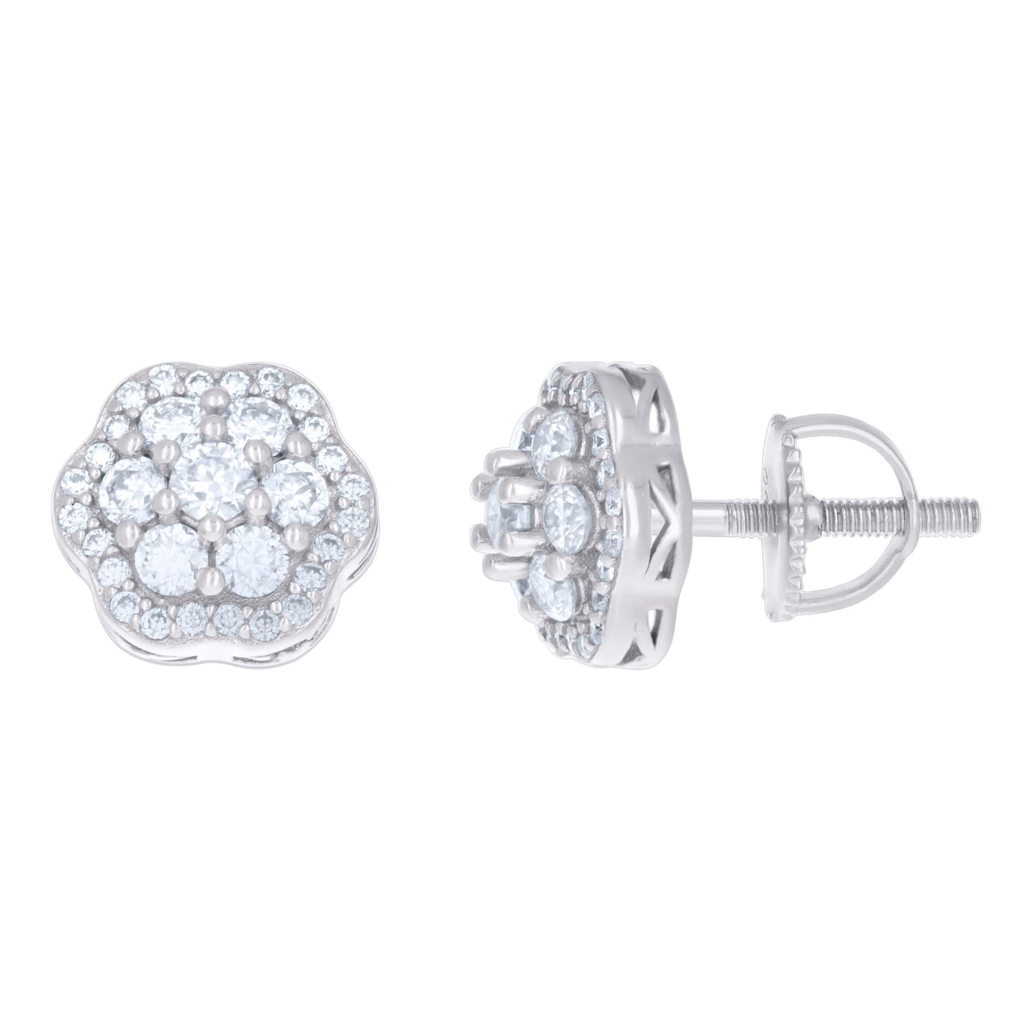 925 Sterling Silver 0.98Ctw Moissanite Earrings
