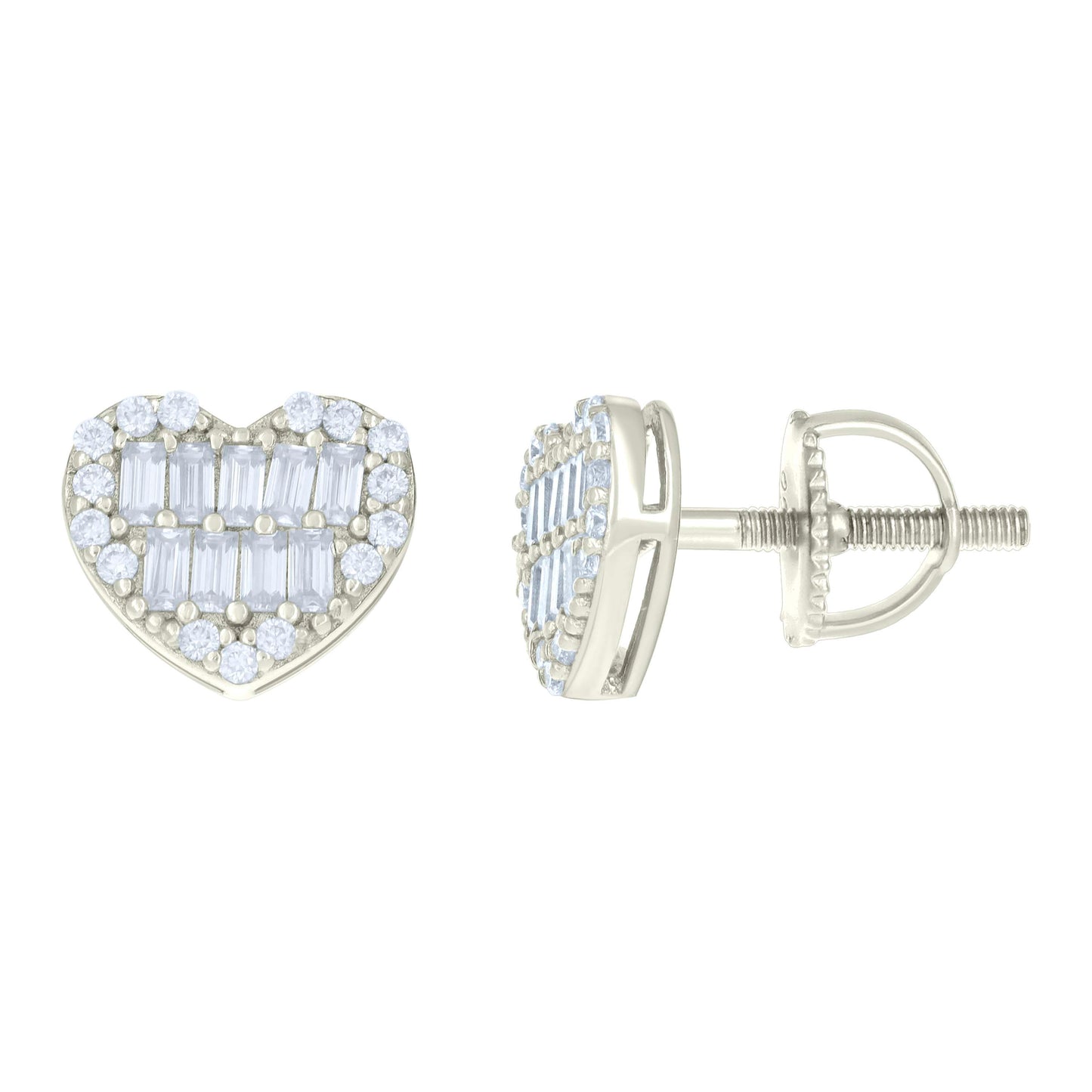 925 Sterling Silver Earrings Moissanite Ctw R:0.16