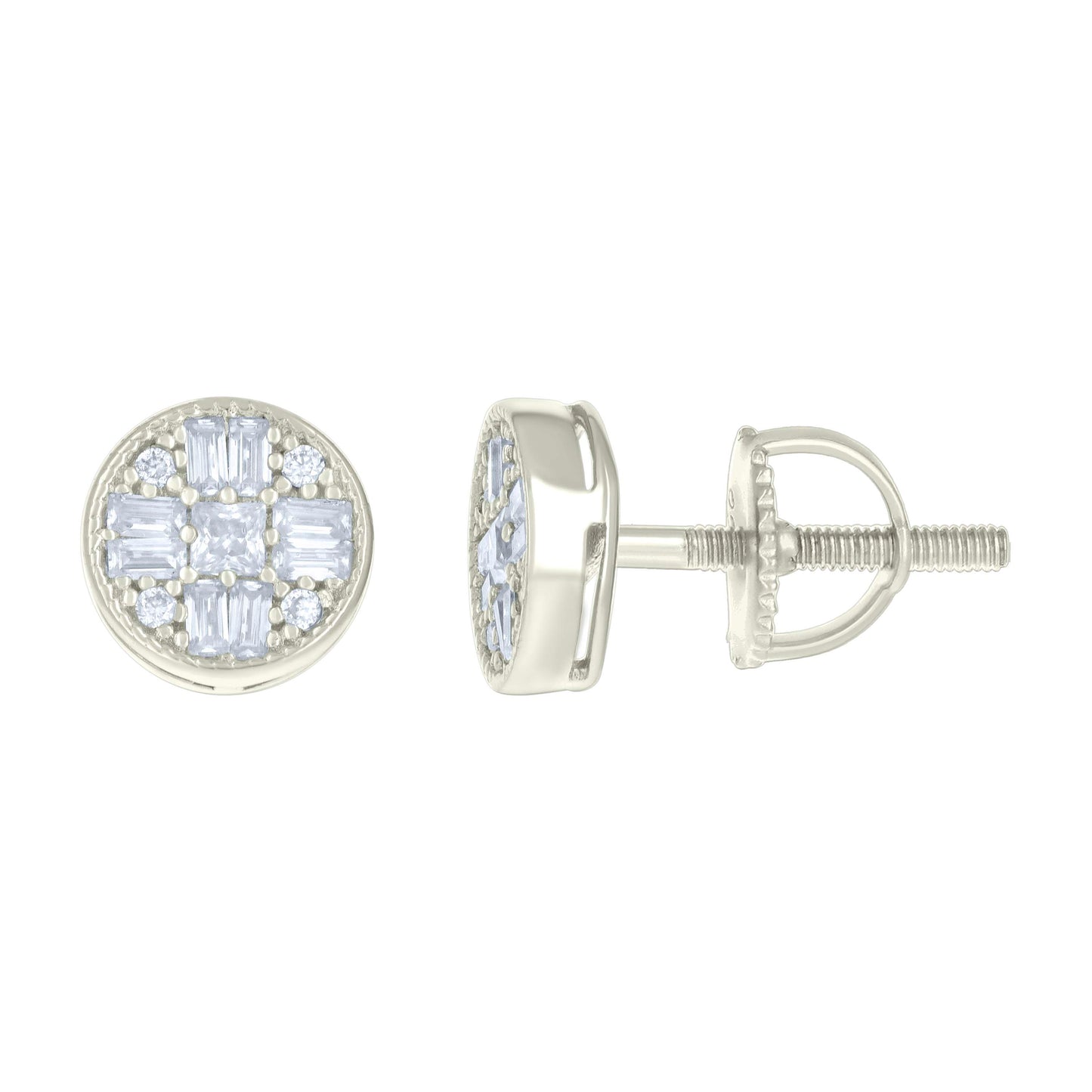 925 Sterling Silver Earrings Moissanite Ctw R:0.05