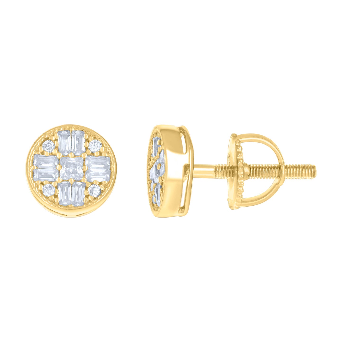 925 Sterling Silver Earrings Moissanite Ctw R:0.05