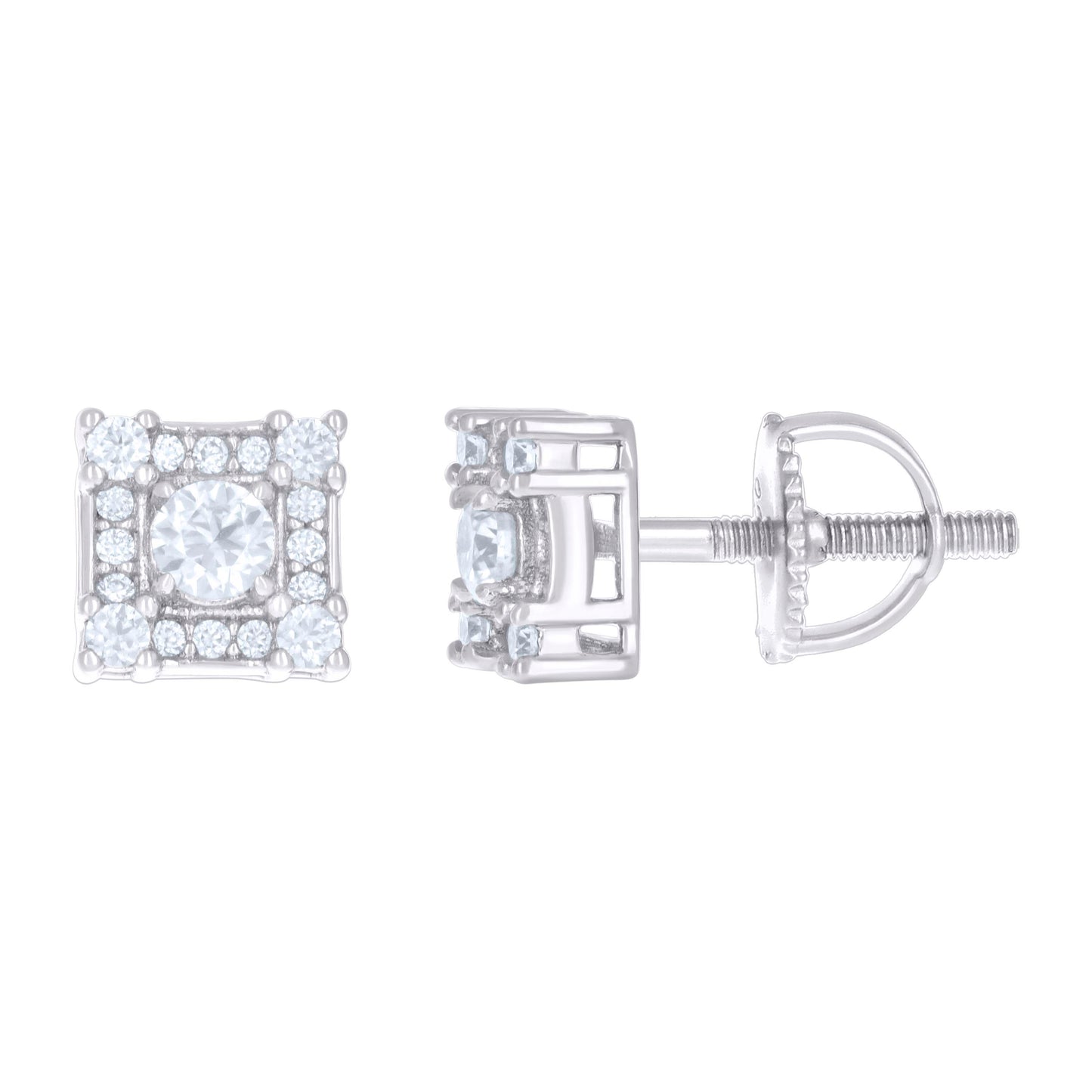 925 Sterling Silver 0.42Ctw Moissanite Earrings