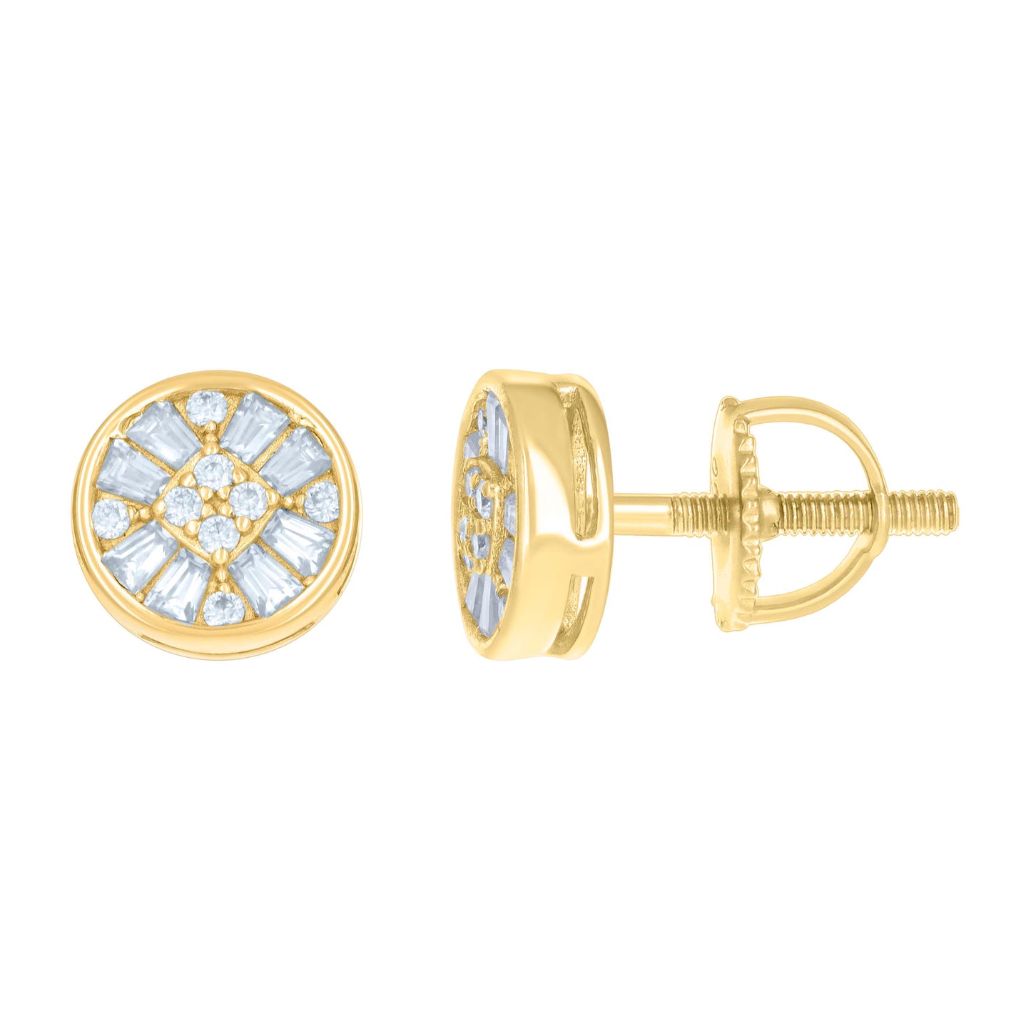 925 Sterling Silver Earrings Moissanite Ctw R:0.10