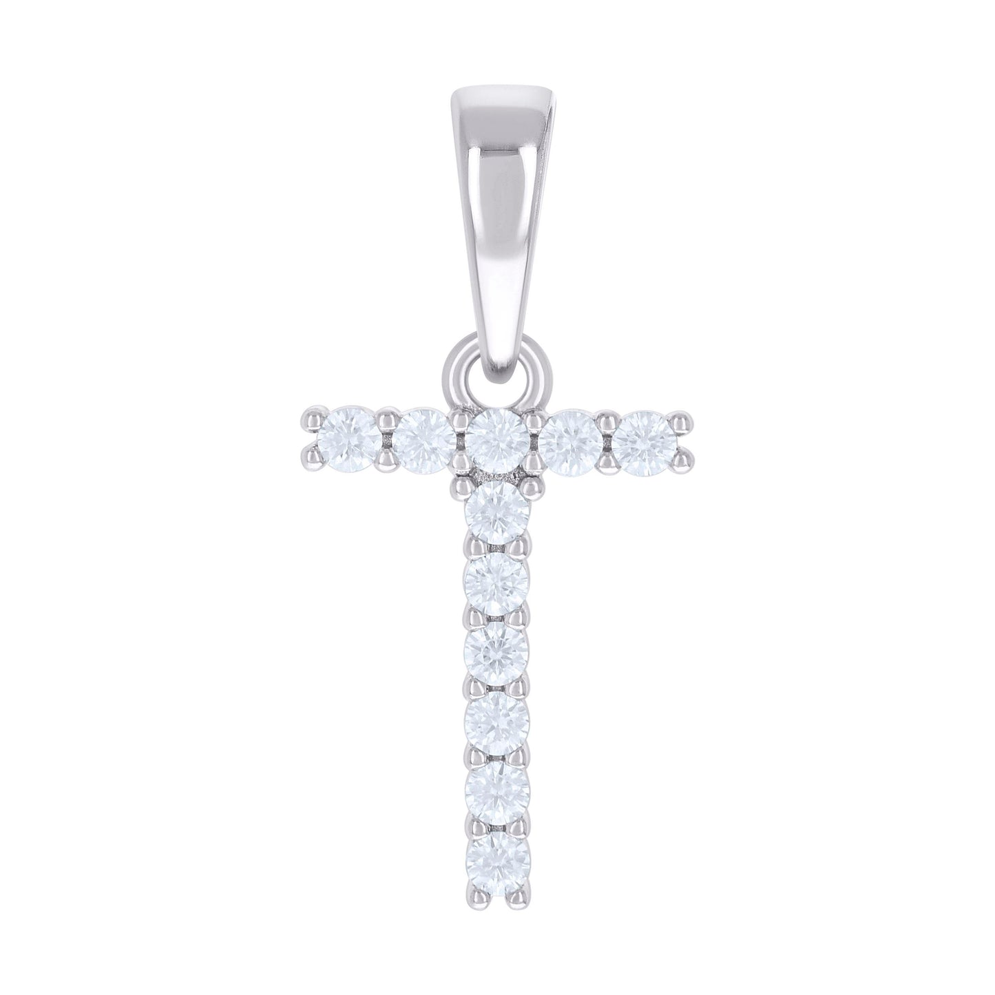 925 Silver Initial Letter "T" Pendant Moissanite C