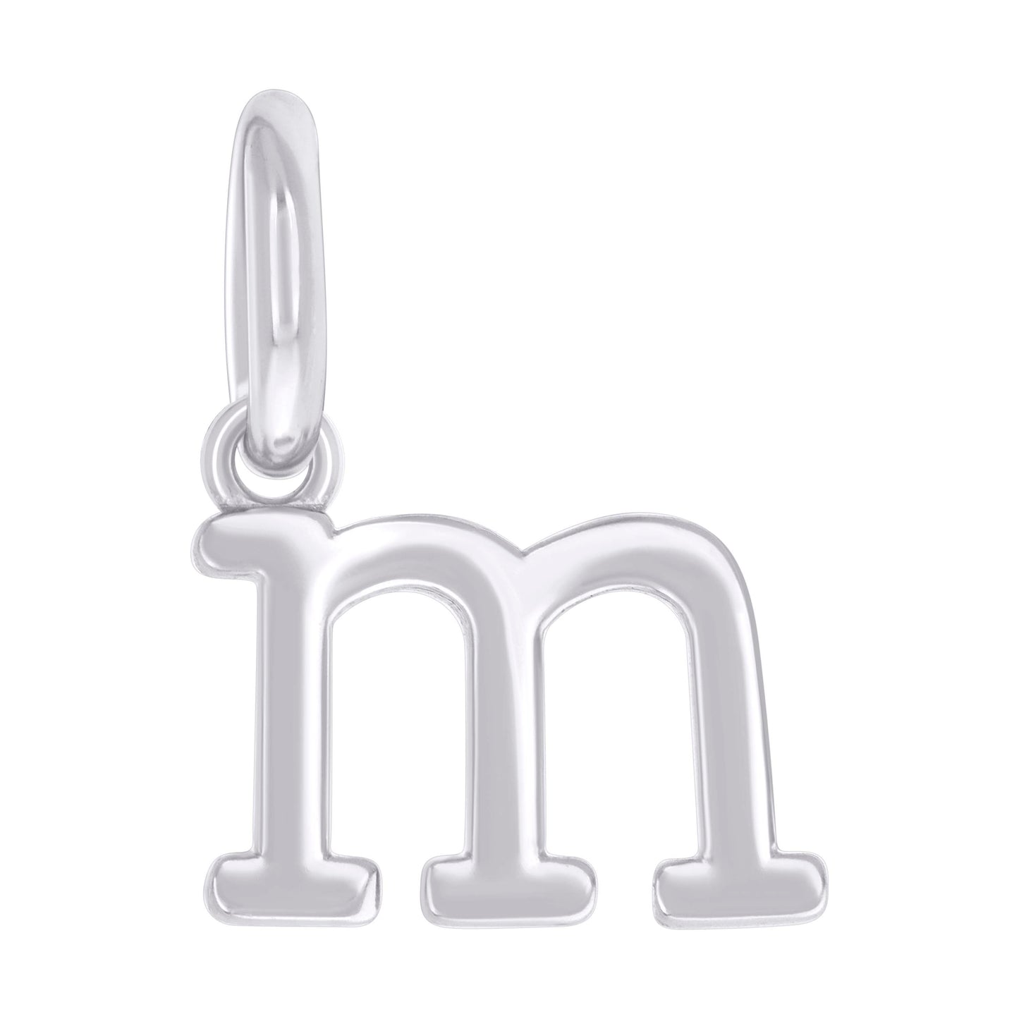 925 Sterling Silver Initial Pendant "M"