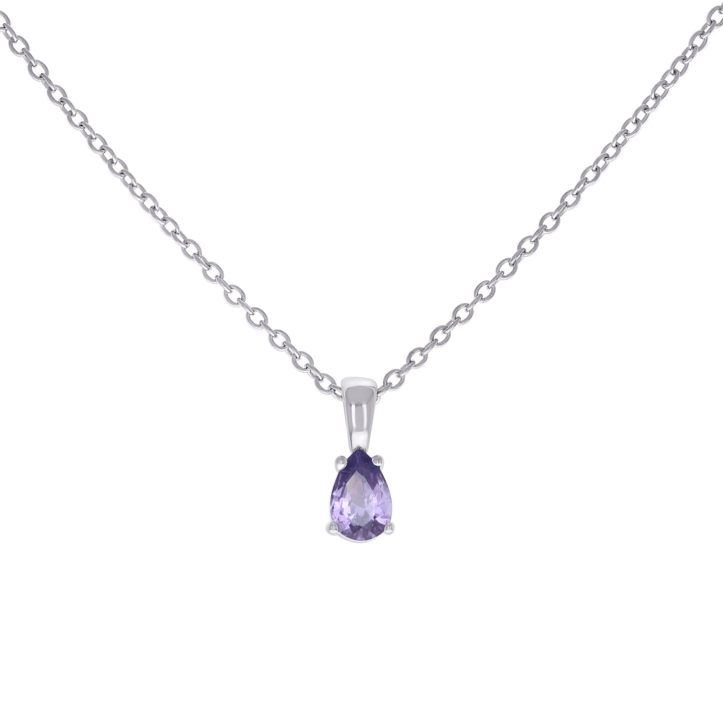 925 Sterling Silver Cz Necklace 16"+2"