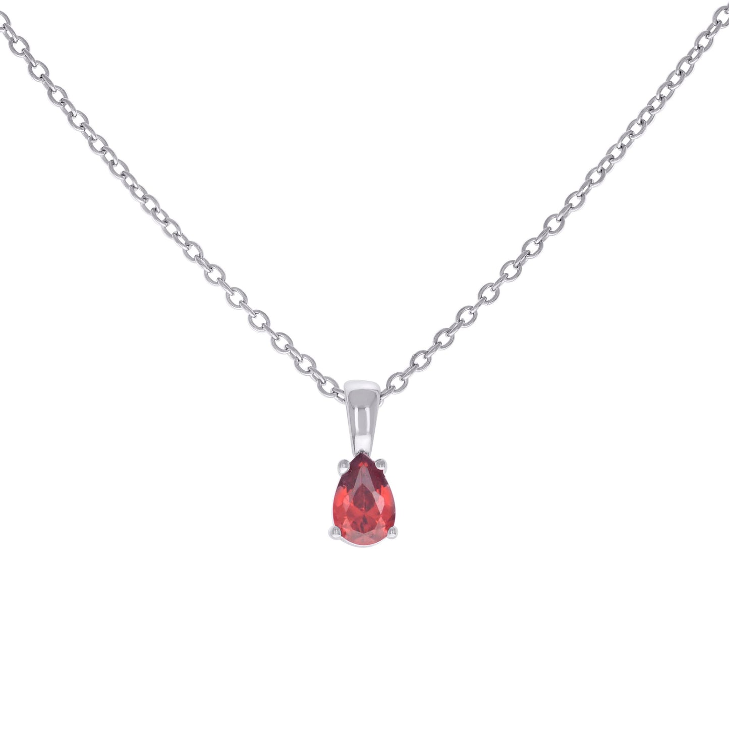 925 Sterling Silver Cz Necklace 16"+2"