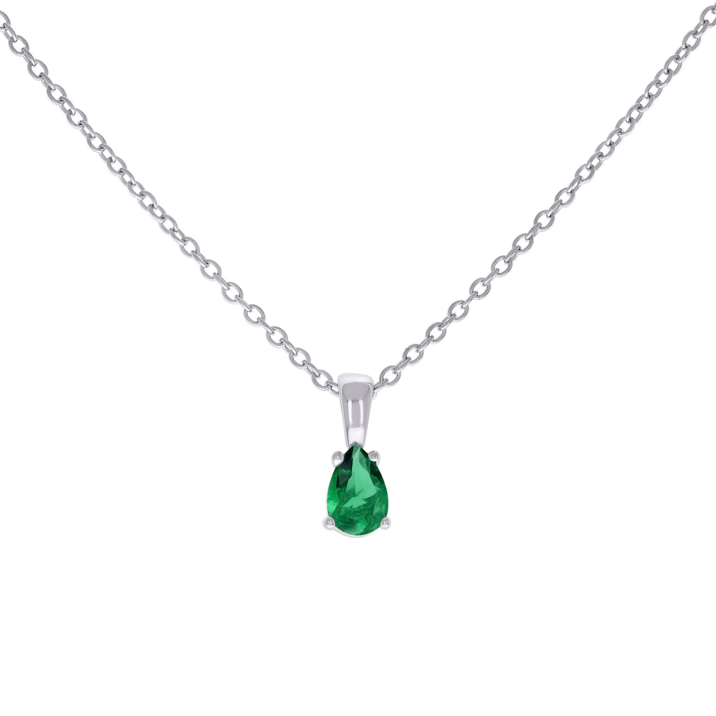 925 Sterling Silver Cz Necklace 16"+2"