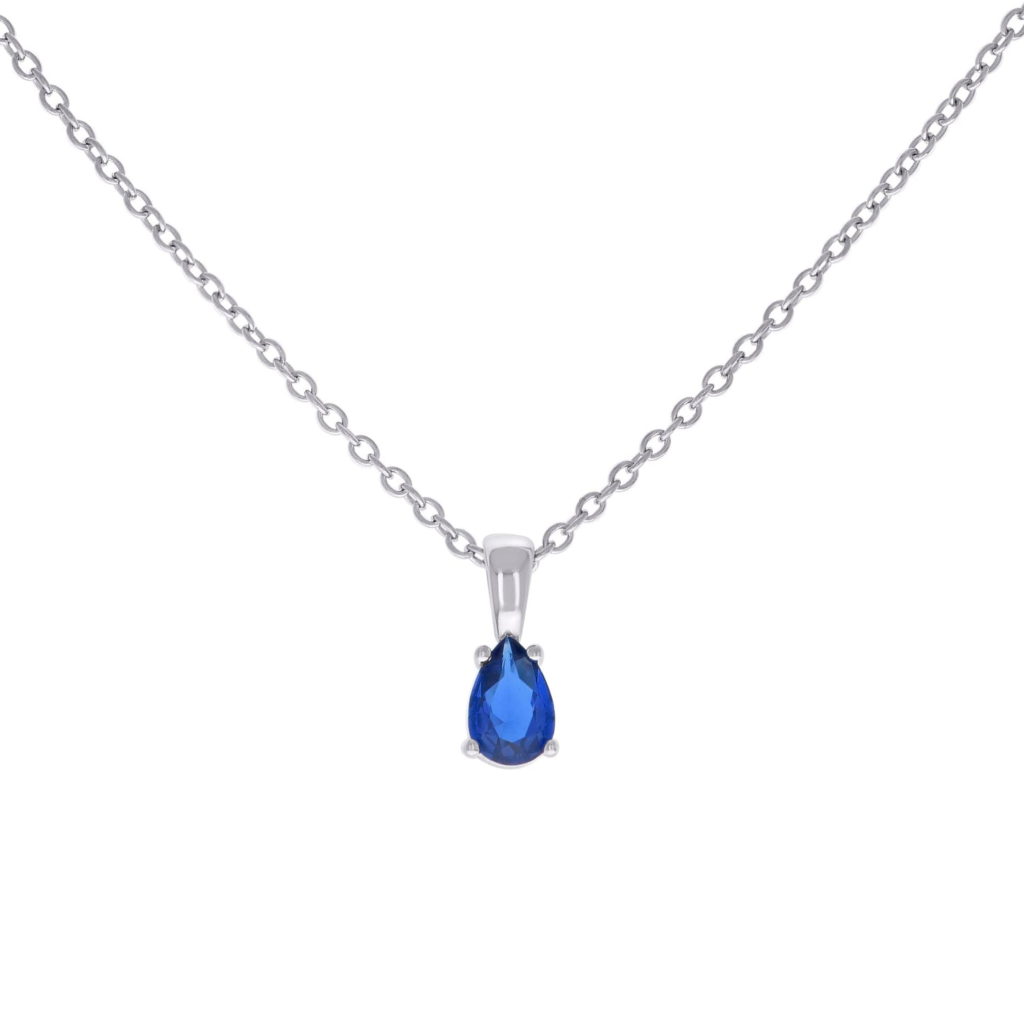 925 Sterling Silver Cz Necklace 16"+2"