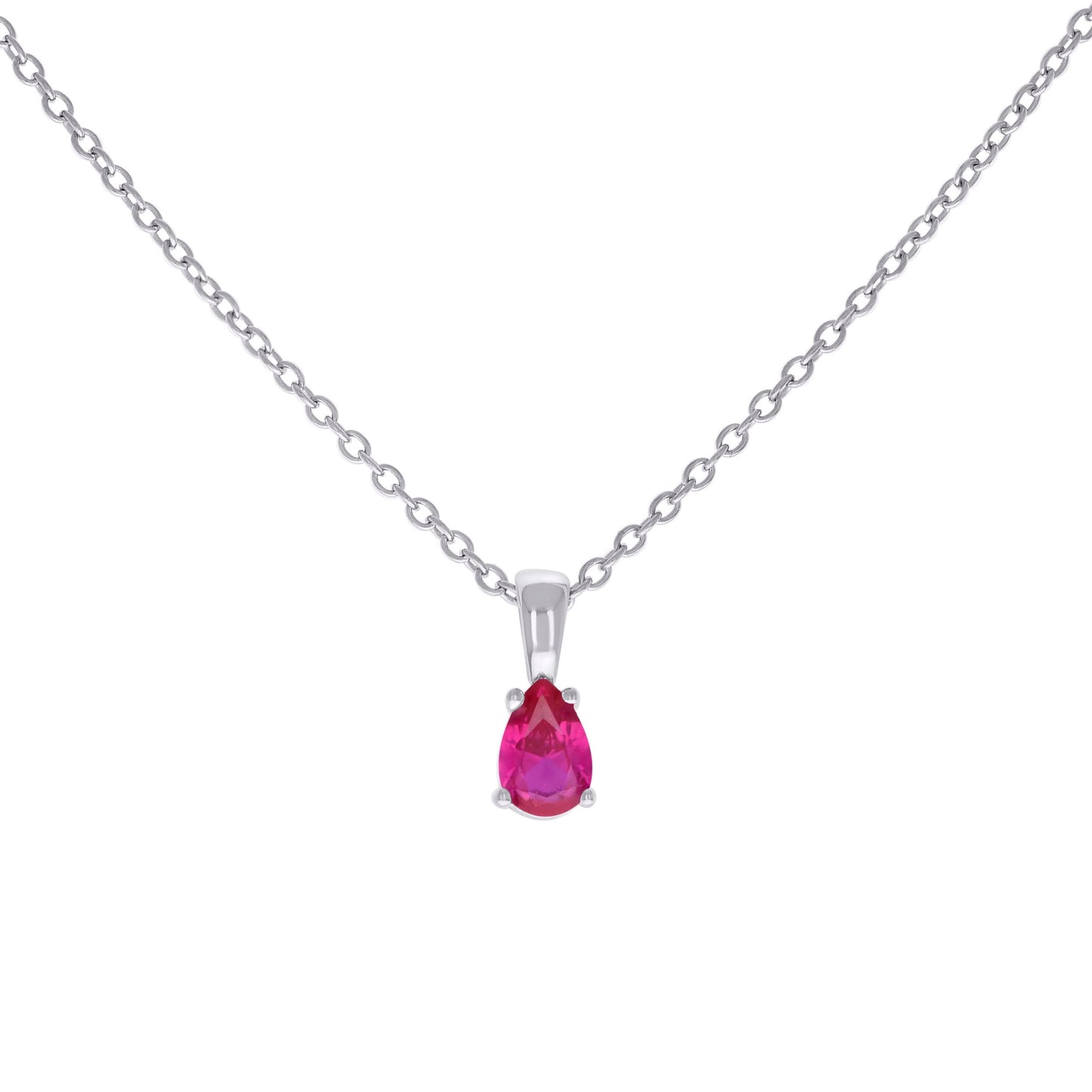 925 Sterling Silver Cz Necklace 16"+2"