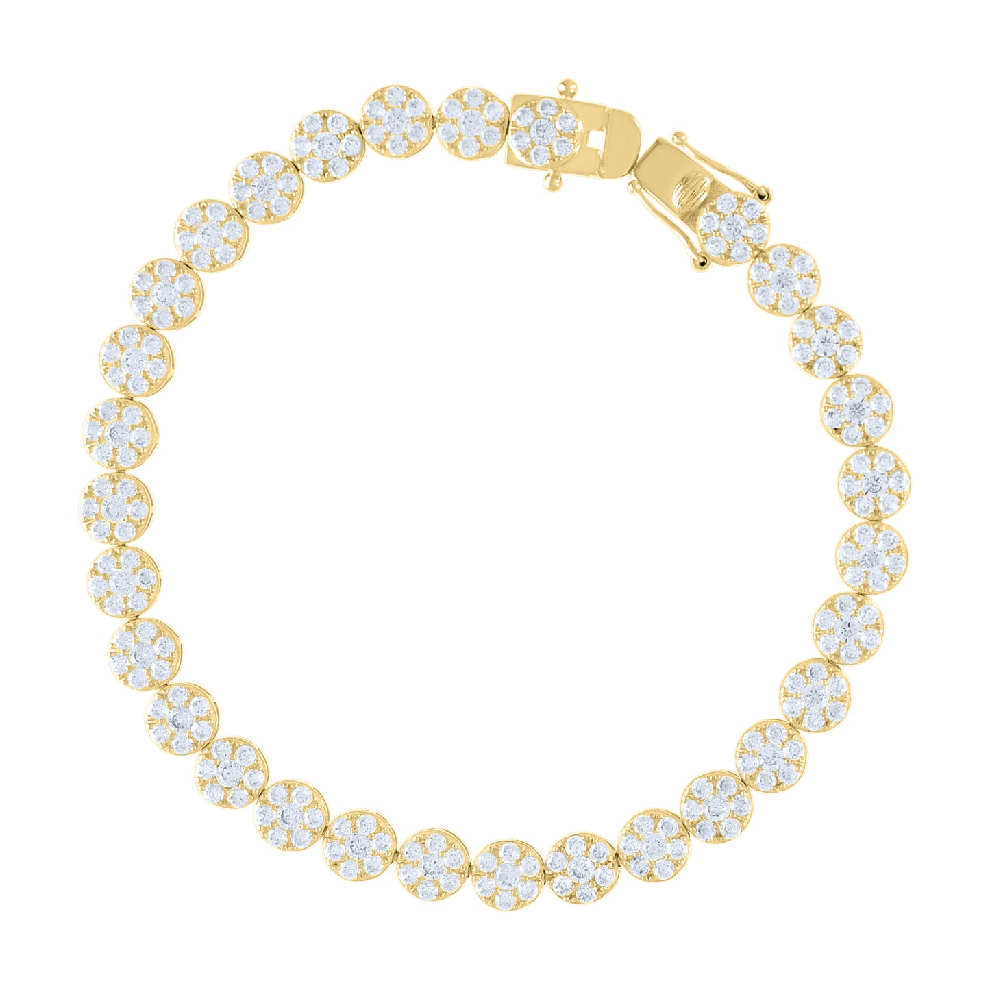 10Kt Gold Cz Bracelet 7.5"