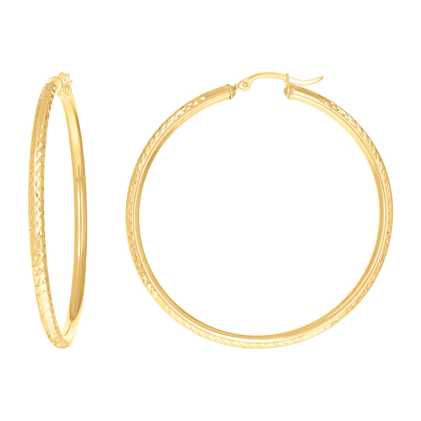 14Kt Gold Fancy Hoop Earrings 3mm-57
