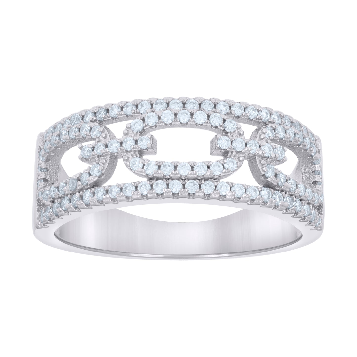925 Sterling Silver 0.80Ctw Moissanite Ring S6