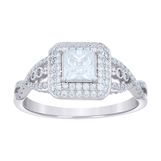 925 Silver Ring With Moissanite S6 Ctw 1.31