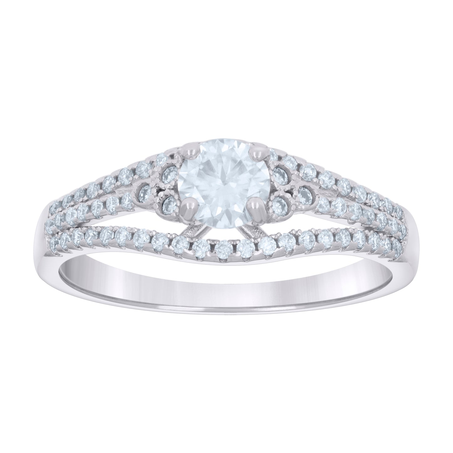 925 Silver Ring With Moissanite S6 Ctw 1.00