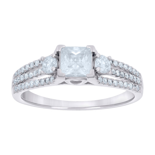 925 Silver Ring With Moissanite S6 Ctw 1.12