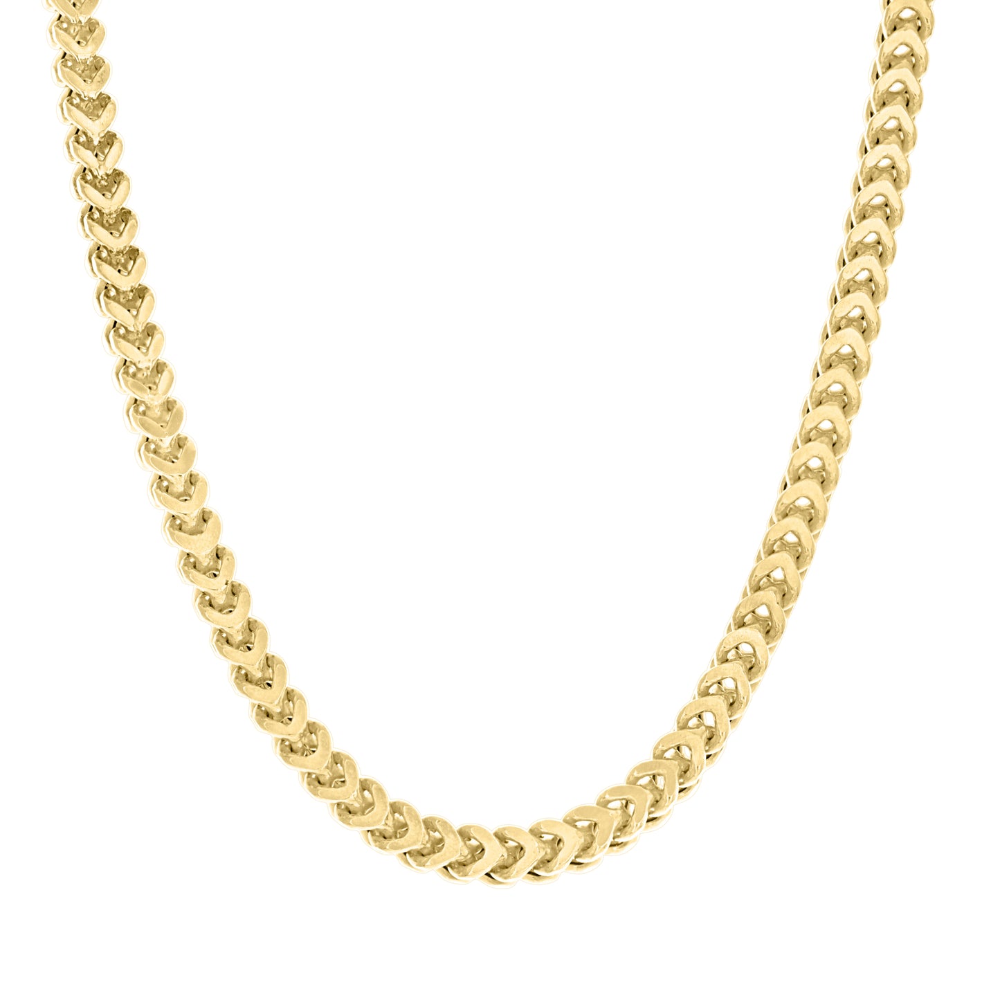 925 Silver Hollow Franco Chain Yellow 5.4mm
