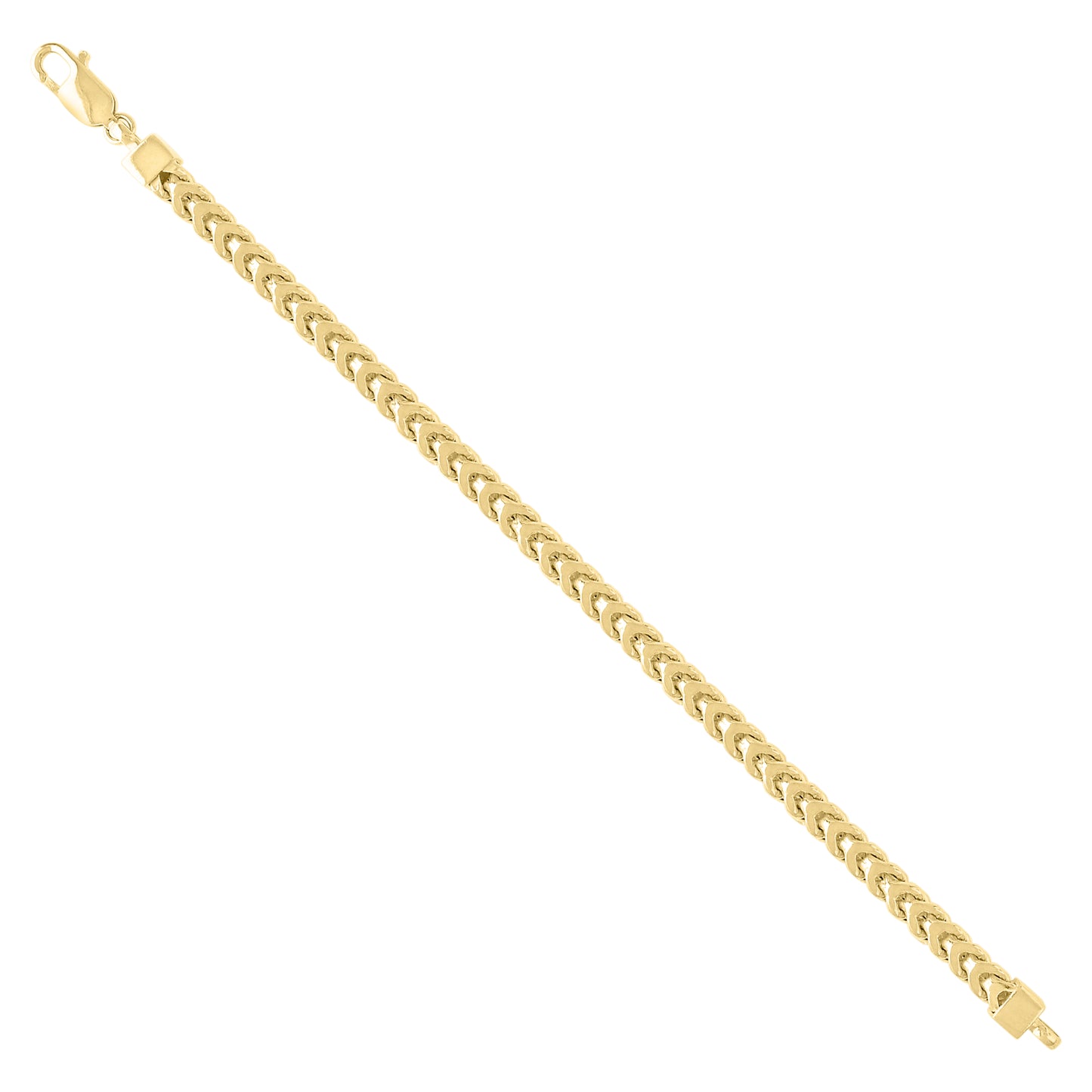 925 Silver Hollow Franco Chain Yellow 5.4mm
