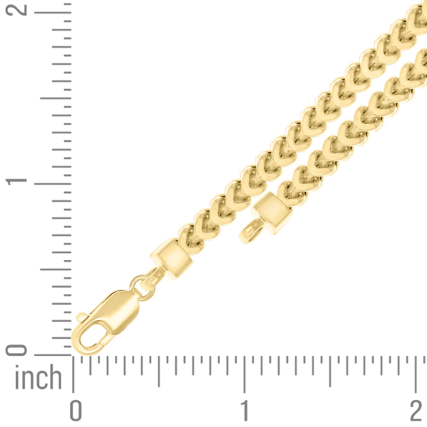 925 Silver Hollow Franco Chain Yellow 5.4mm