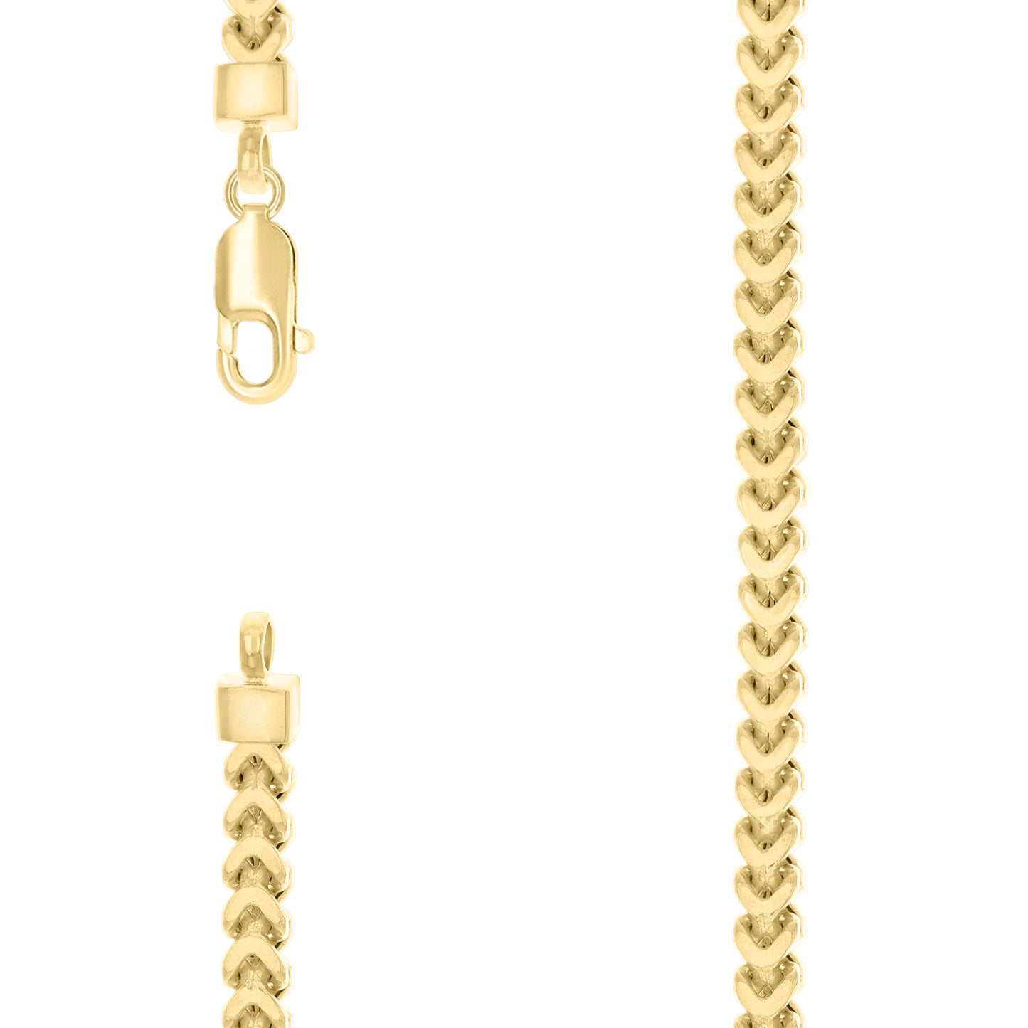 925 Silver Hollow Franco Chain Yellow 5.4mm