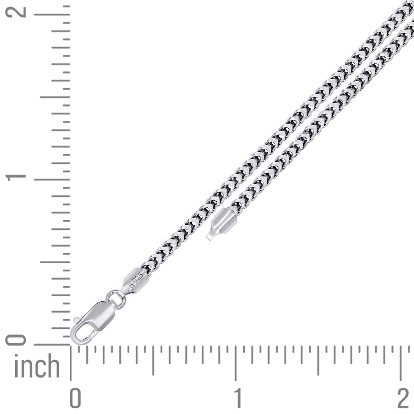 925 Silver Hollow Franco Chain 2.5mm